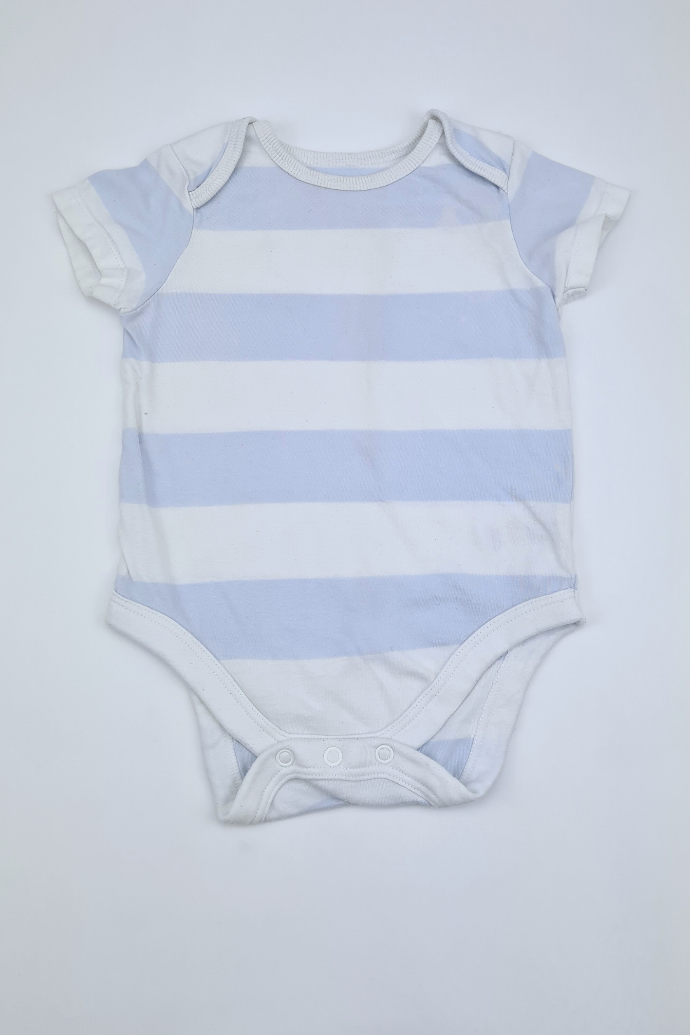 9-12m - Blue And White Striped Bodysuit (M&Co)