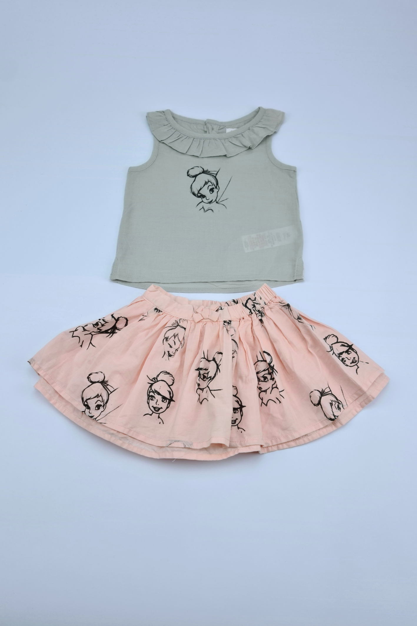 0-3m Tinker Bell Summer Top & Skirt Outfit