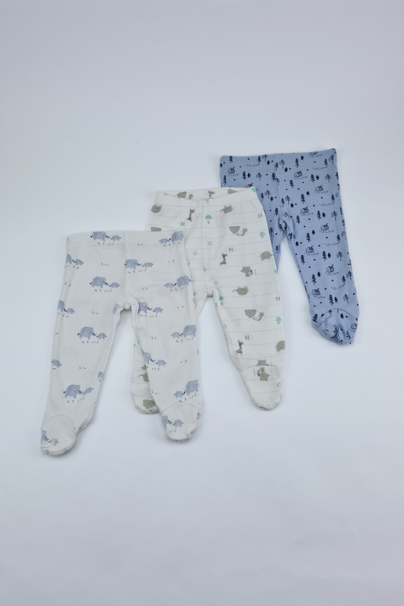 Newborn - Pack Of 3 Footie Leggings
