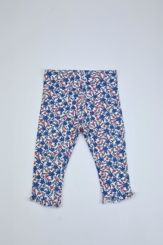 6-9m - Floral Print Leggings (m&s)