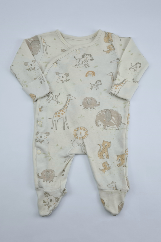 Newborn - 9lbs 4.1kg Jungle Animals Sleepsuit (George)