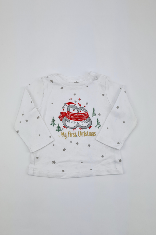 3-6m - My First Christmas T-shirt (M&Co)