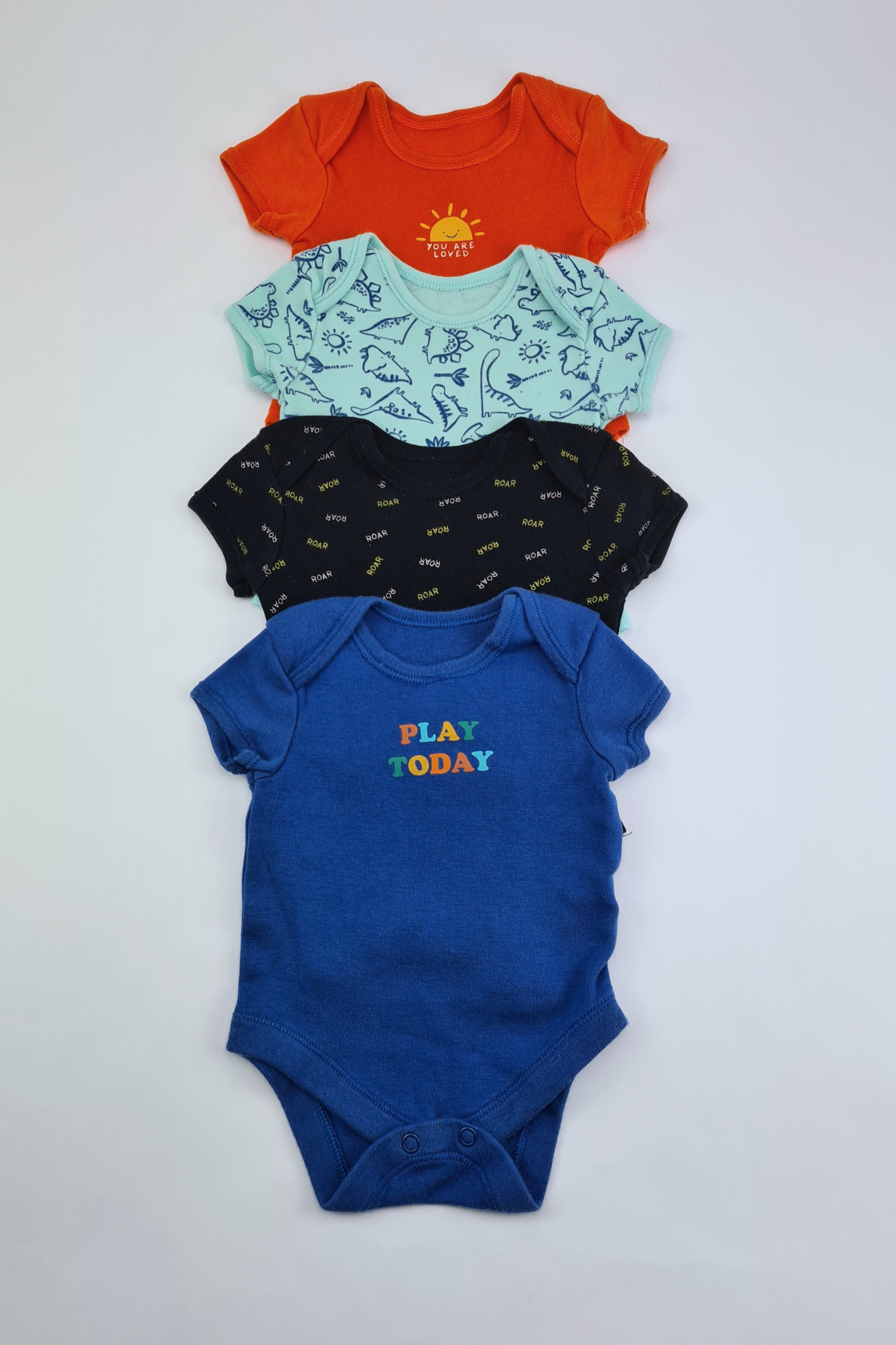 0-3m - 4Pack 'Play Today' Bodysuit Bundle