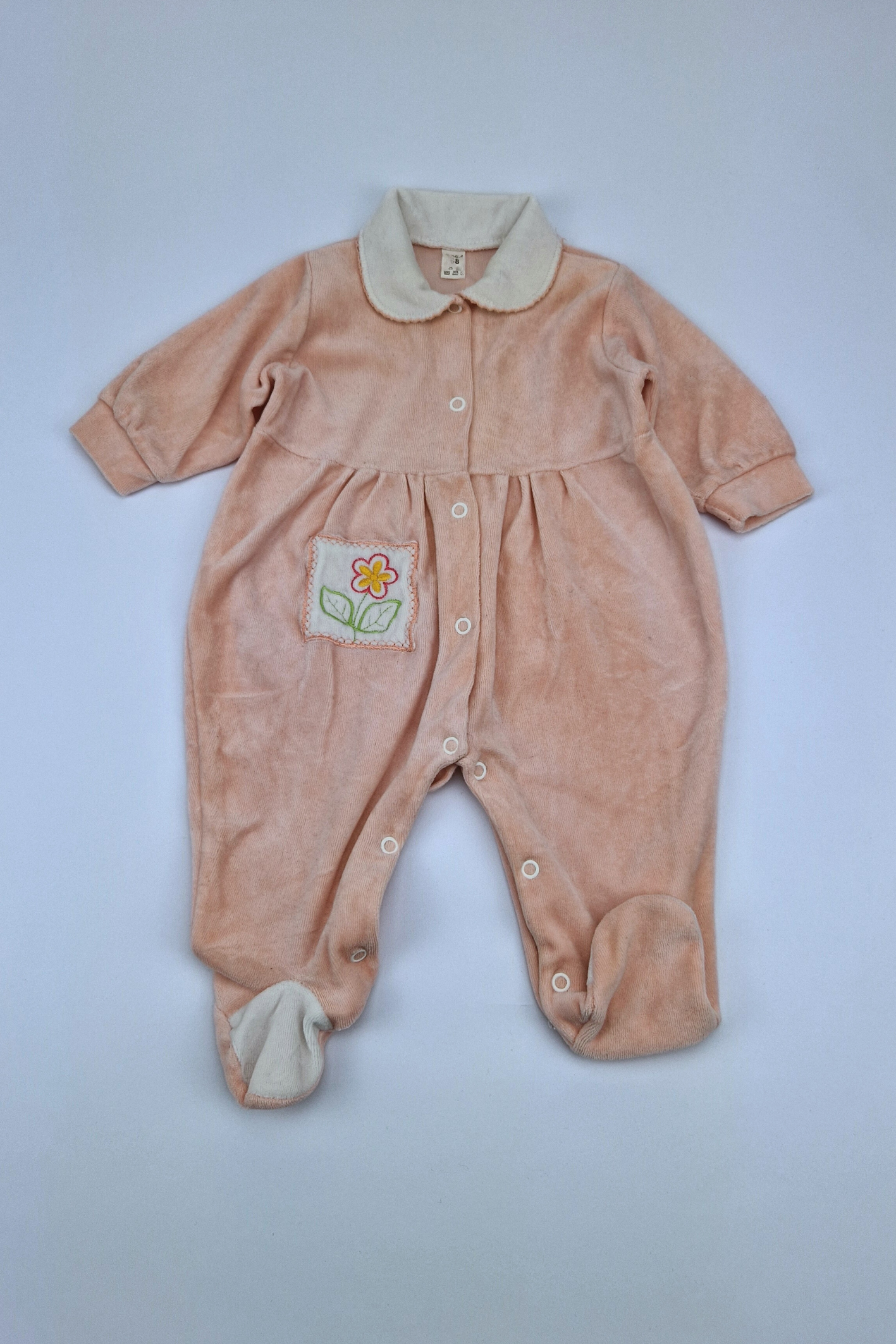 3-6m Flower Applique Babygrow