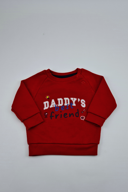 3-6m - 'Daddy's Best Friend' Red Sweatshirt