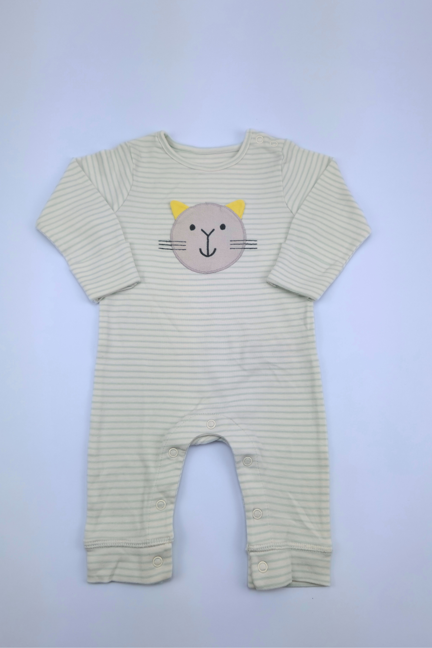 0-3m 'M&S' Embroidered Character Striped Romper