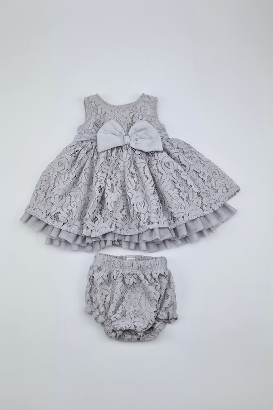 Newborn - Grey Party Dress ( Mamas & Papas)