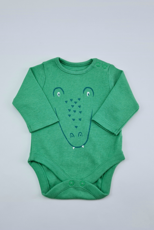 Newborn - 100% Cotton  Crocodile Bodysuit (Mothercare)