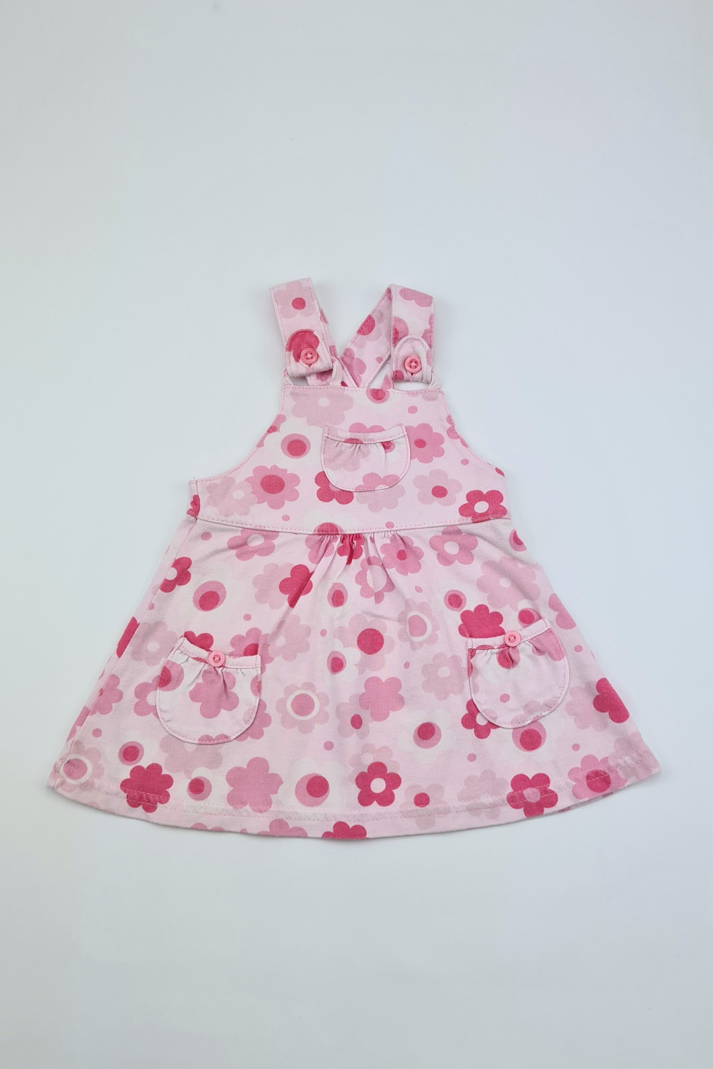 0-3m - Pink Floral Dress (M&S)