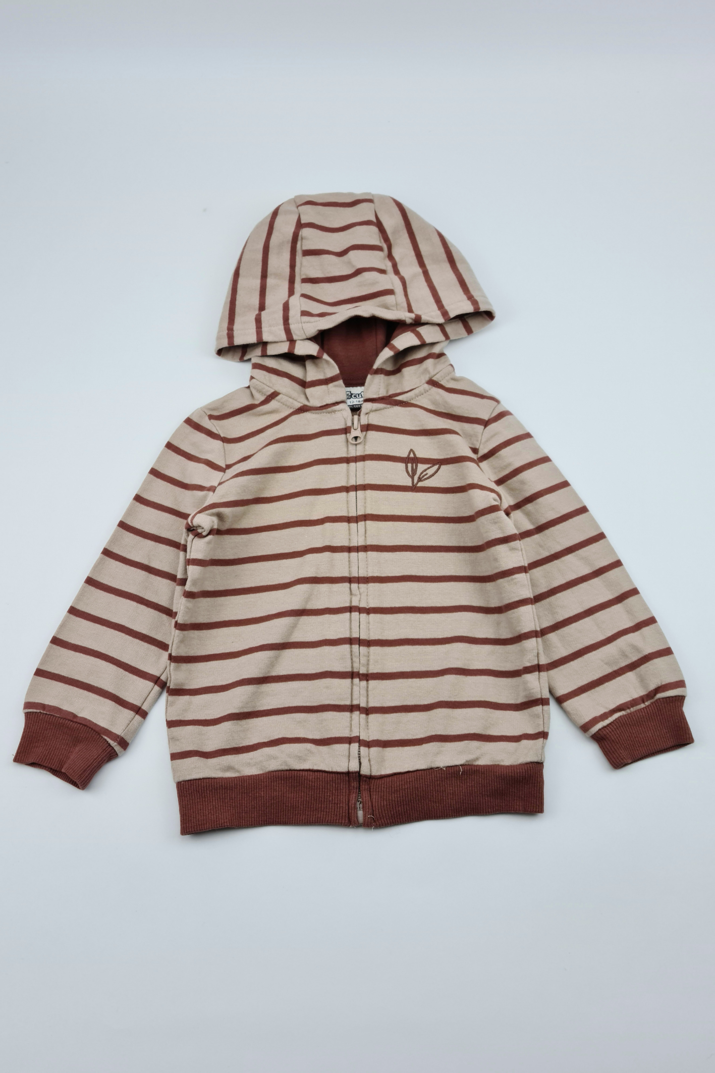 12-18m - 100 % Organic Cotton Striped Hoody