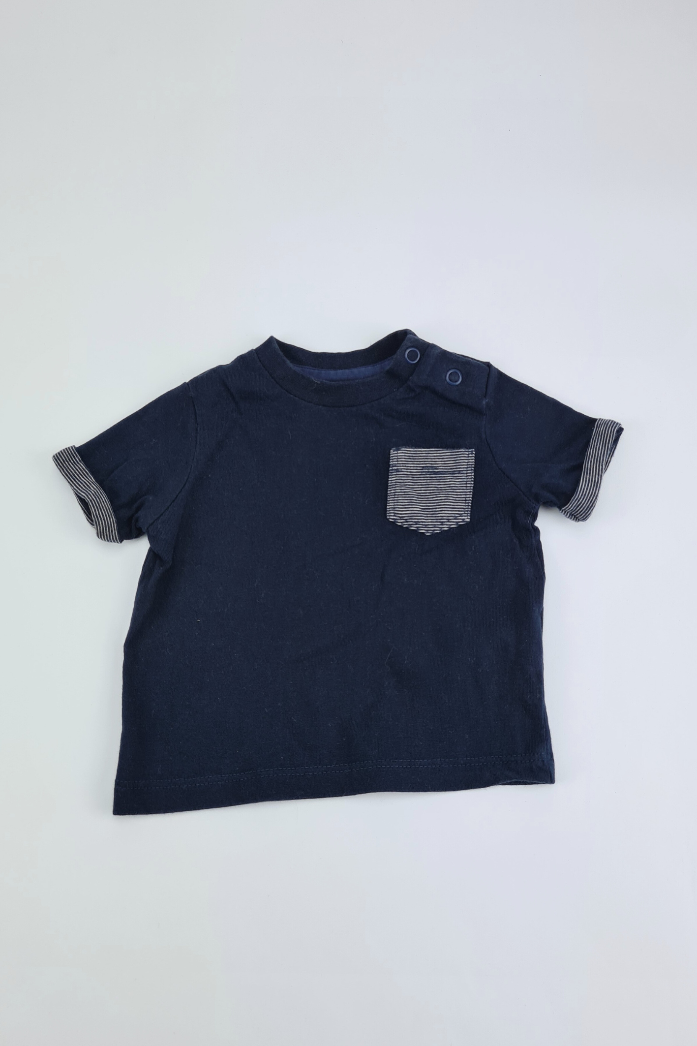 Newborn - 10lbs/4.5kg Navy Blue Shortsleeve T-shirt
