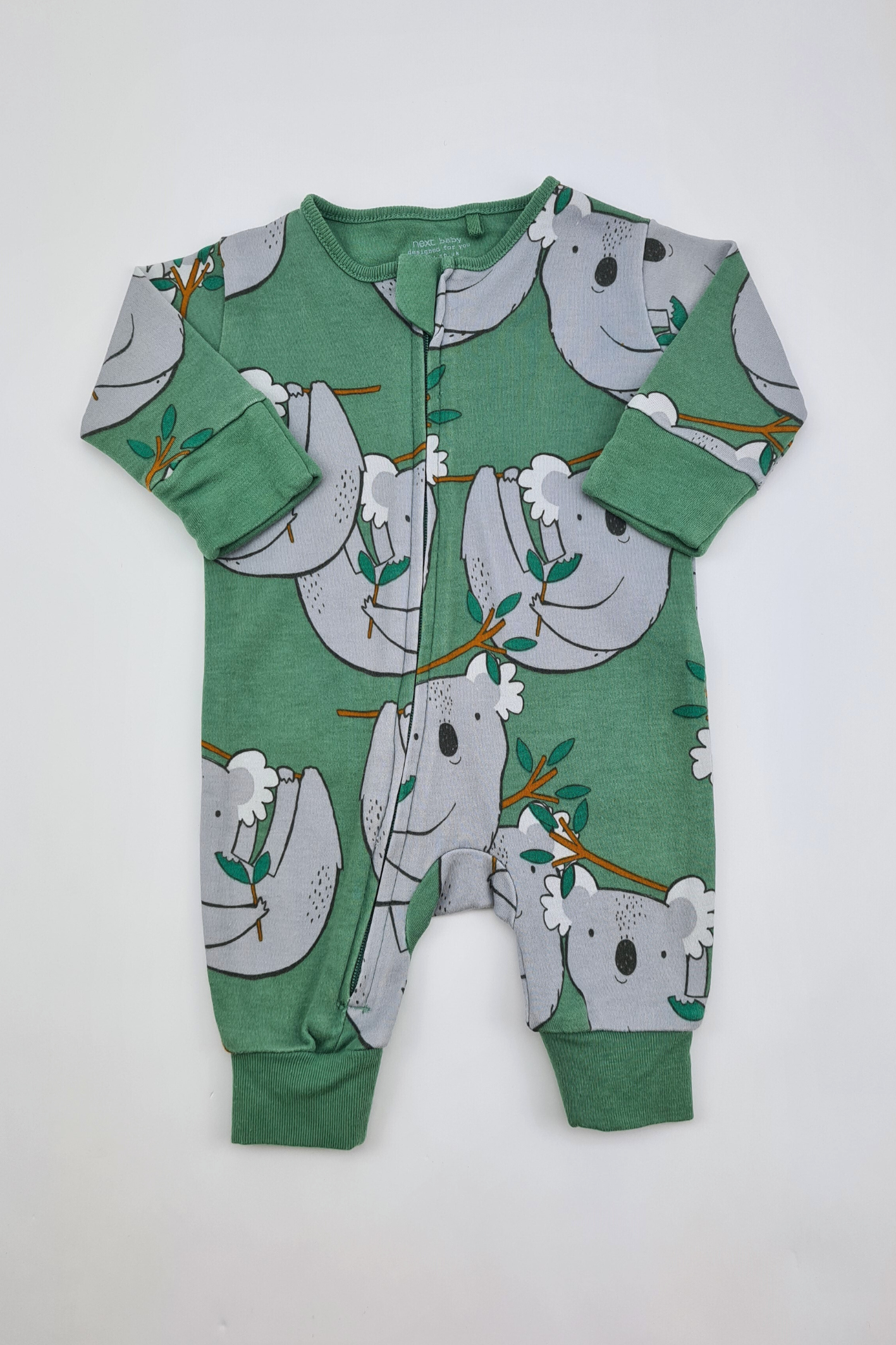 Newborn - 10 lbs Green Koala Romper (Next)