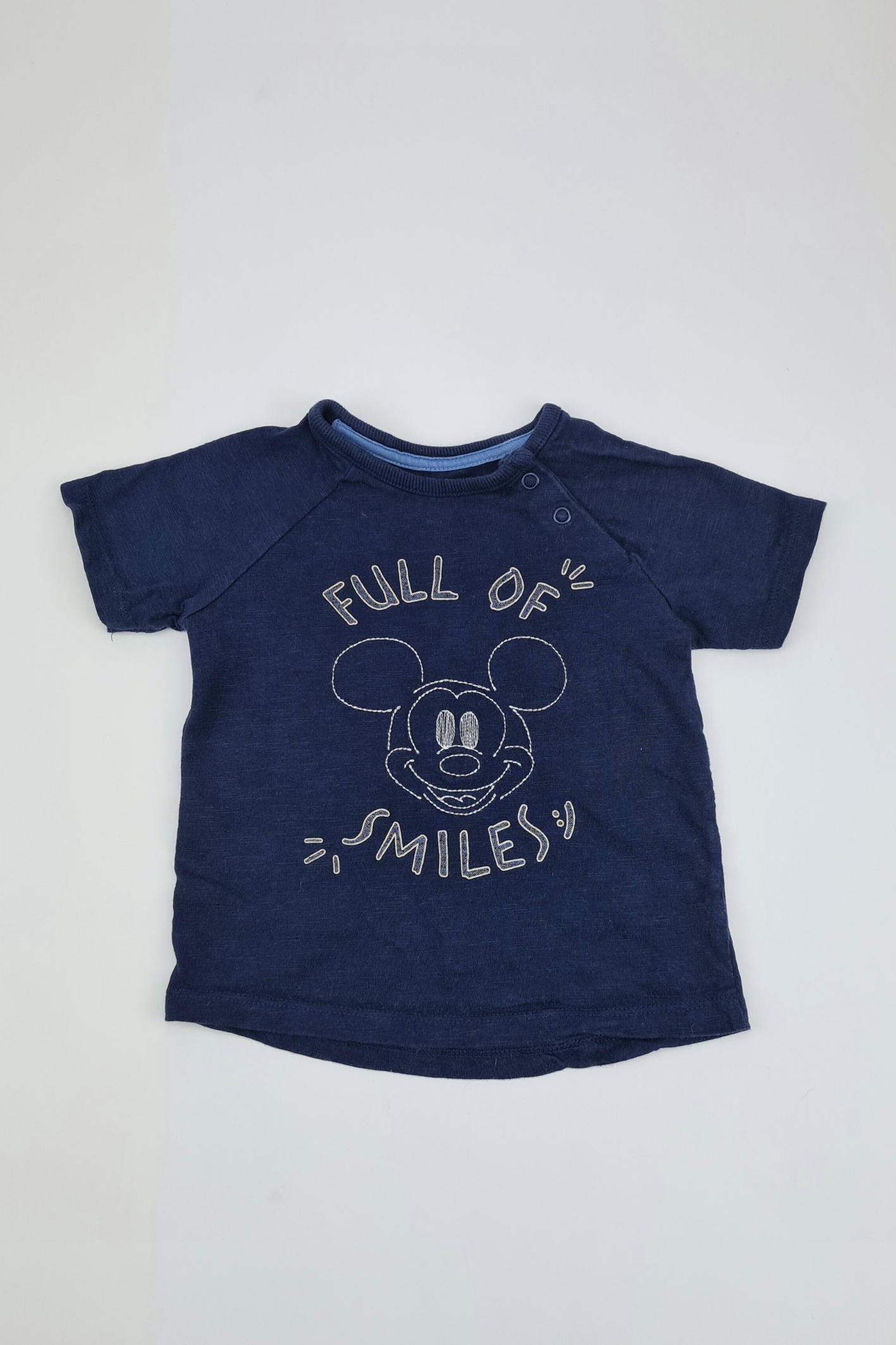 9-12m - 'Full Of Smiles' Navy T-Shirt(Disney Baby)