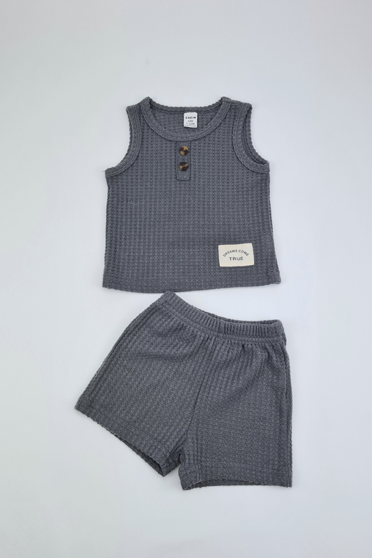 9-12m - Grey Vest & Shorts