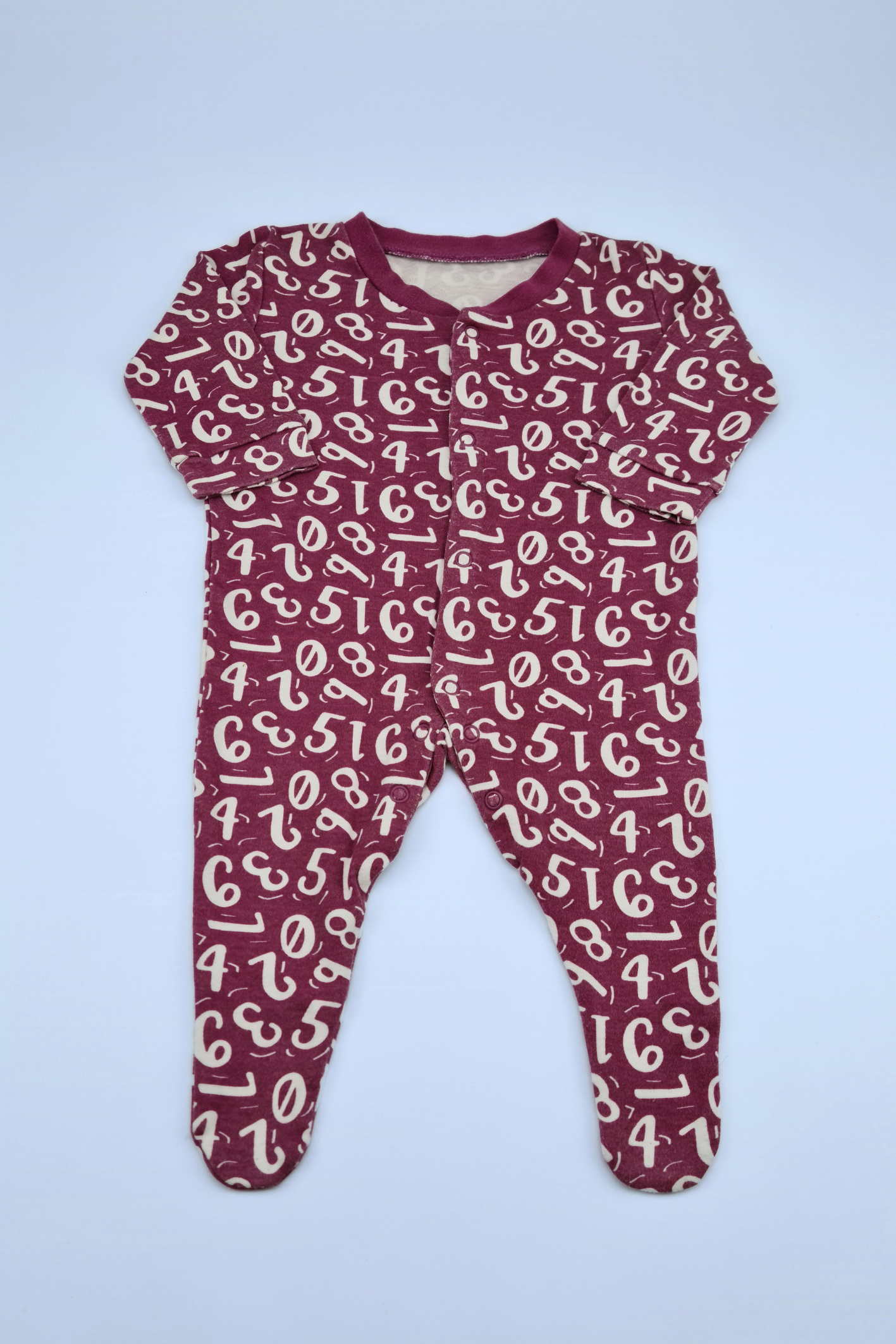 0-3m Numbers Sleepsuit