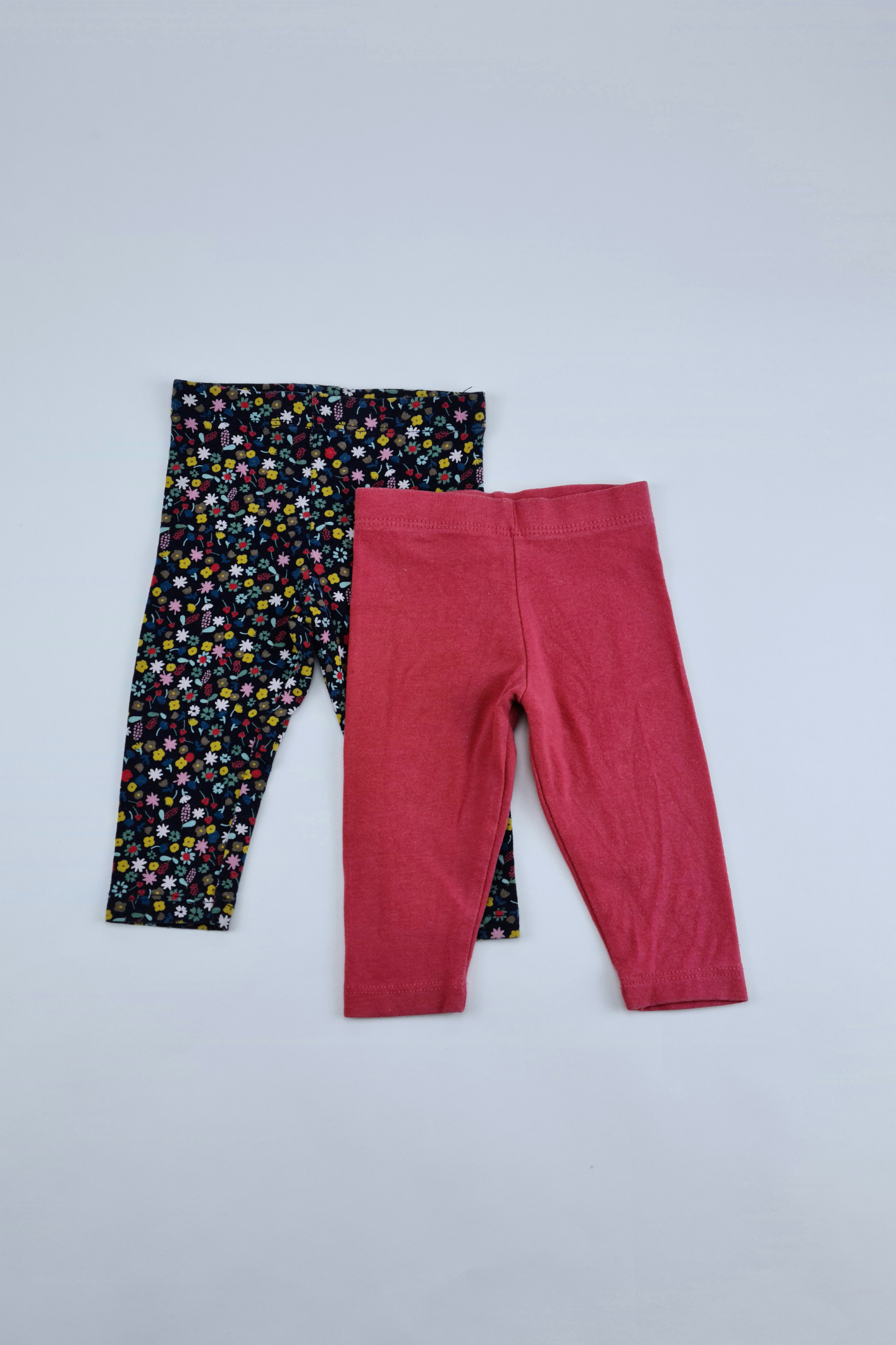 0-3m - 2Pack Pink Floral Leggings