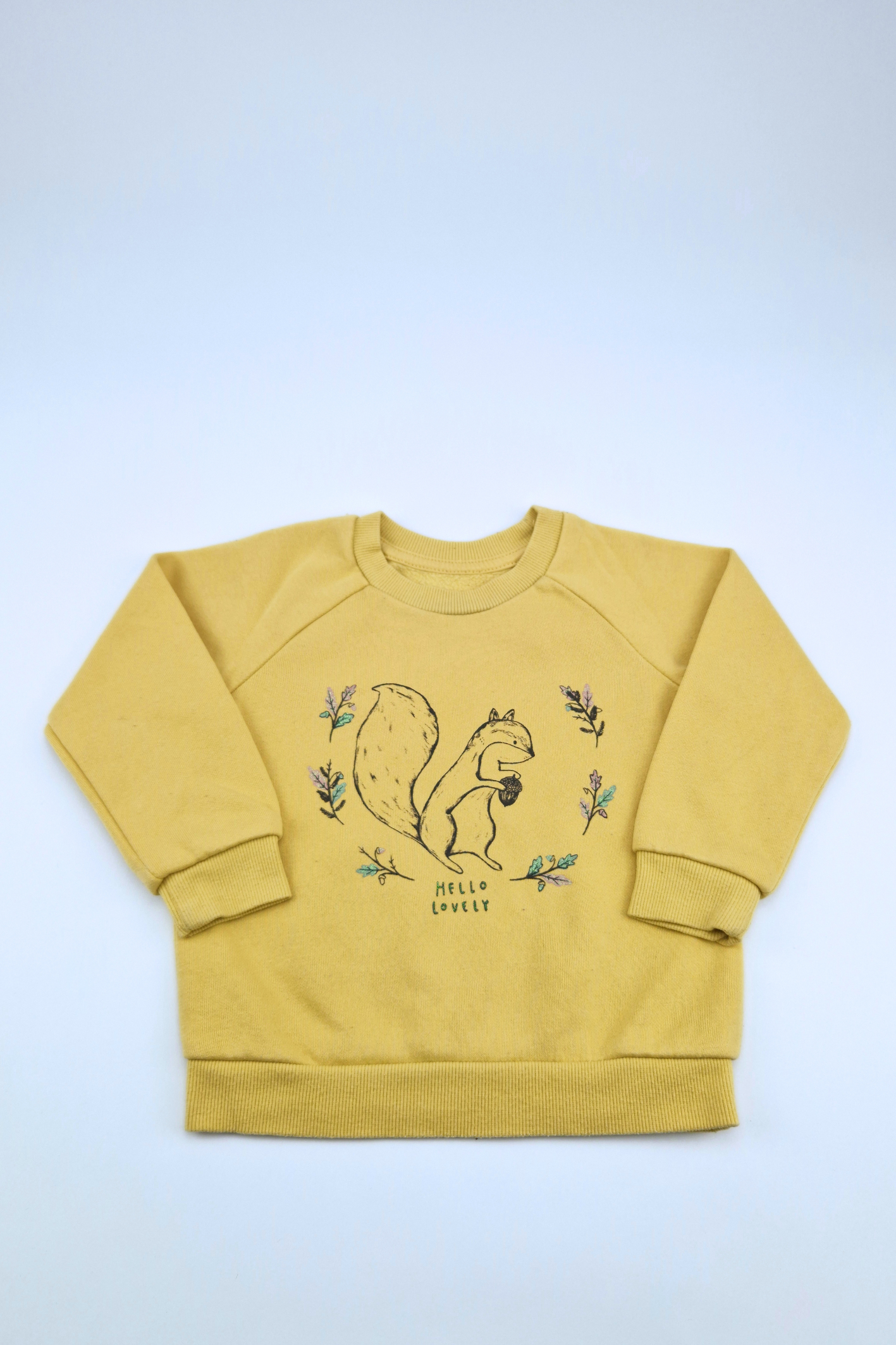 12-18m 'Hello Lovely' Mustard Yellow Sweatshirt