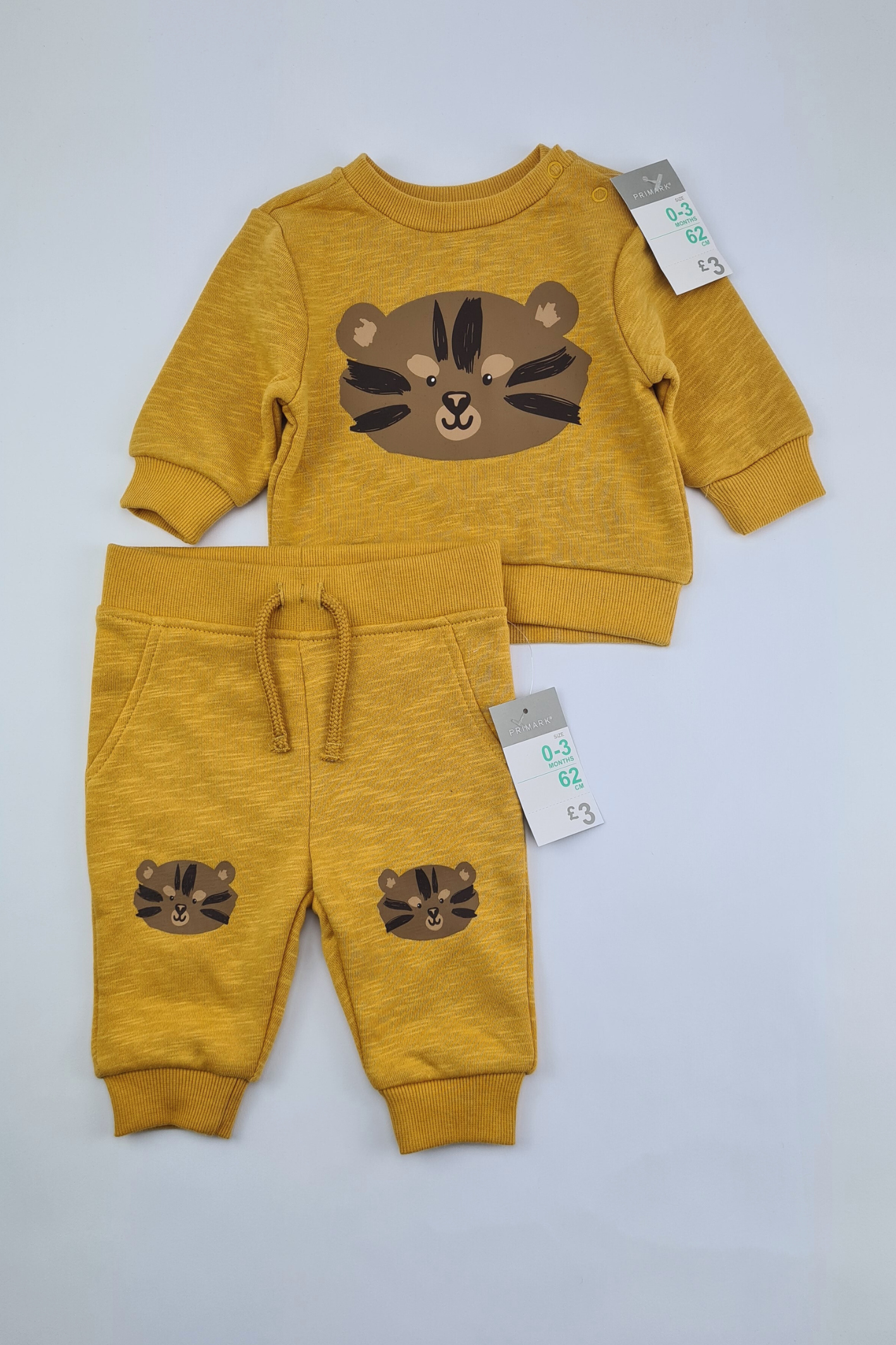 0-3m - 2 Piece Crew Neck Yellow Tracksuit