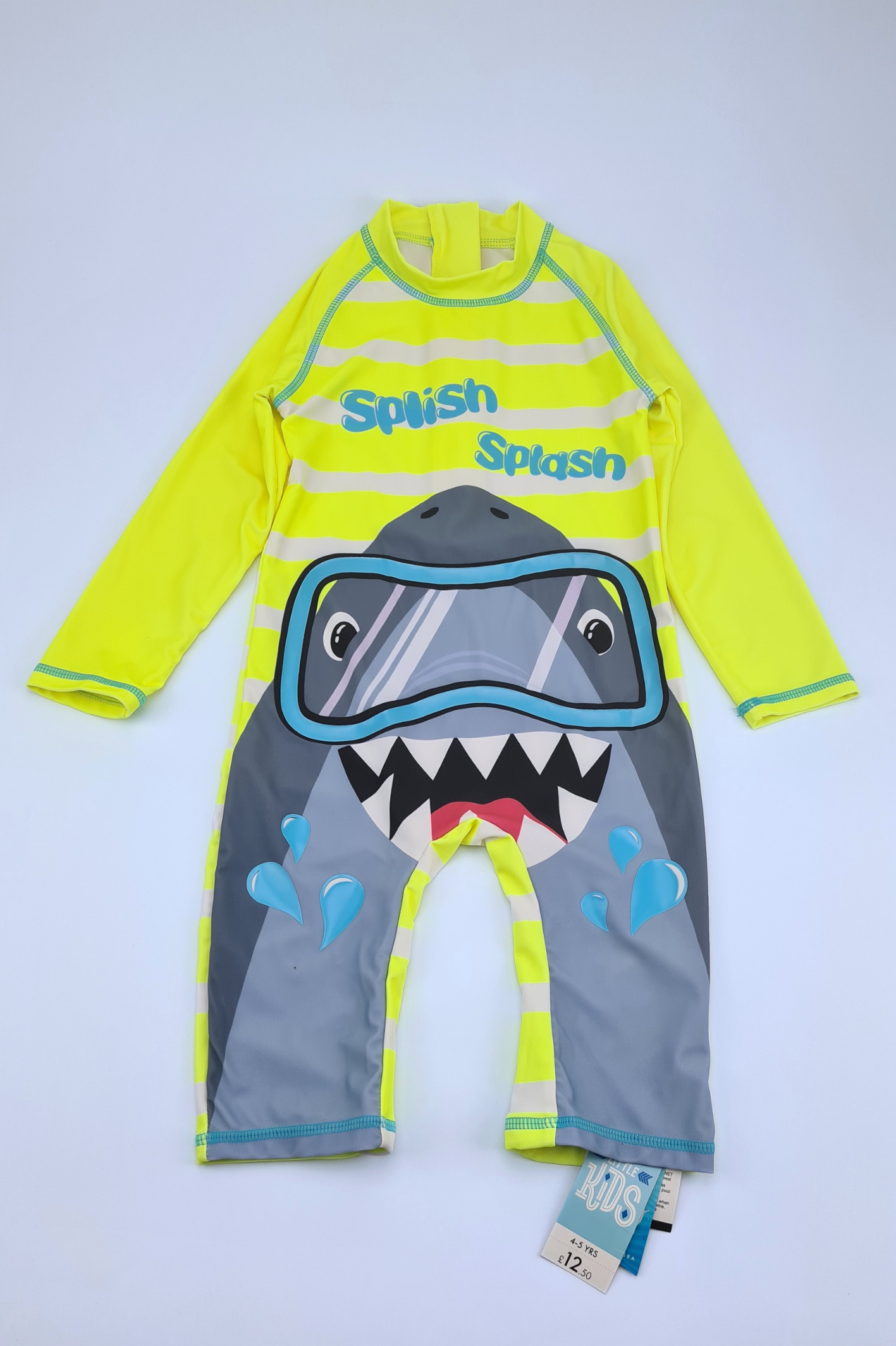 4-5 Years 'Splish Splash' Lime Shark Surf Suit