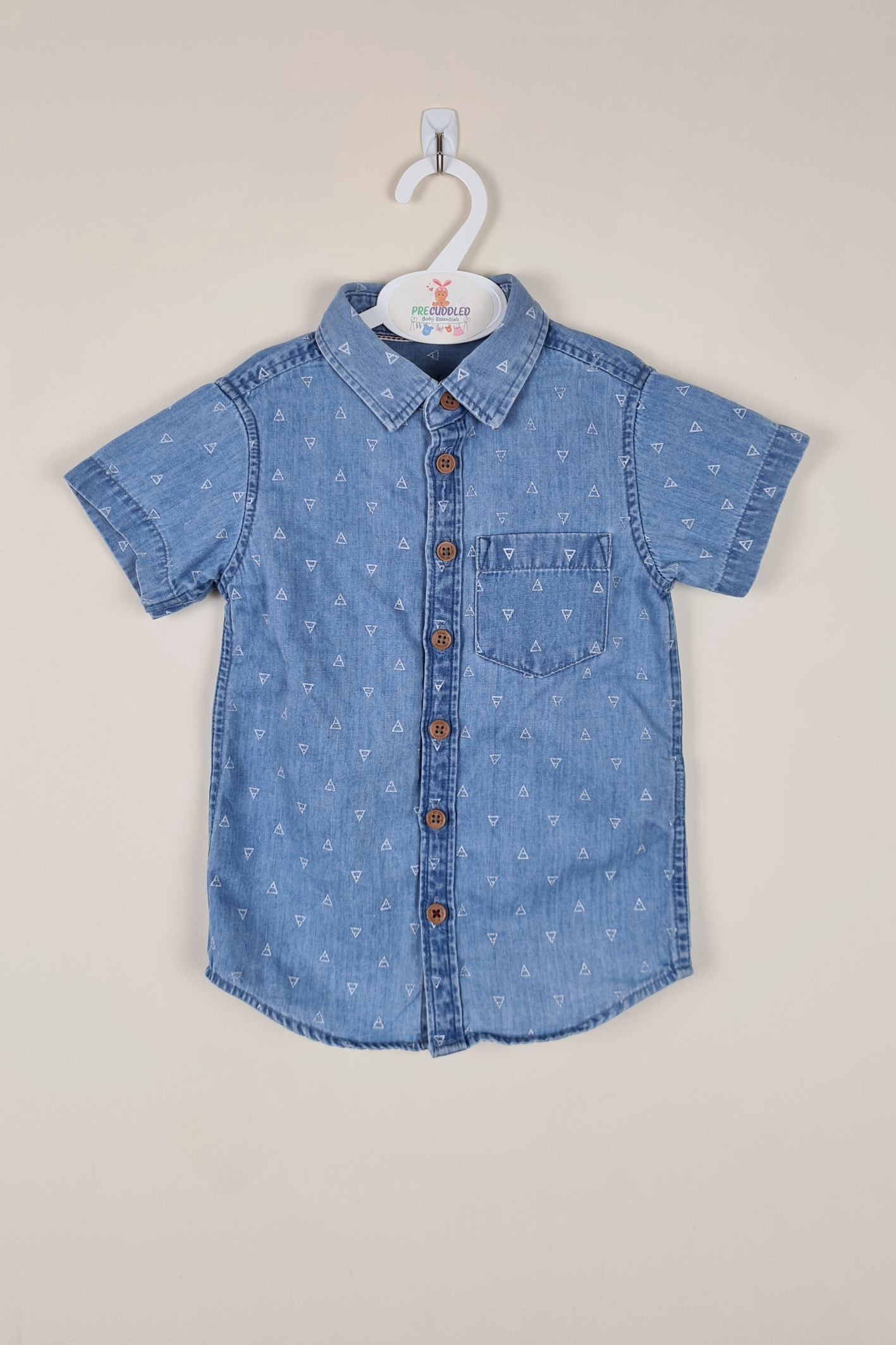 18-24m - Triangle Print Denim Shirt (Primark)