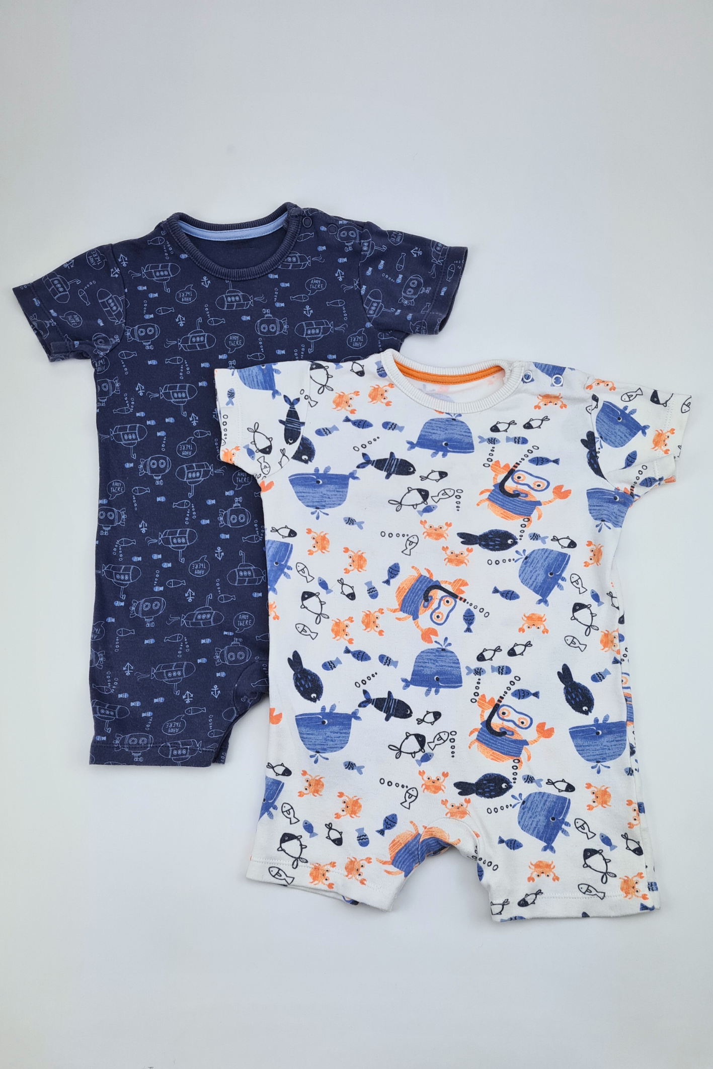 9-12m - Print All Over Romper Pack (George)