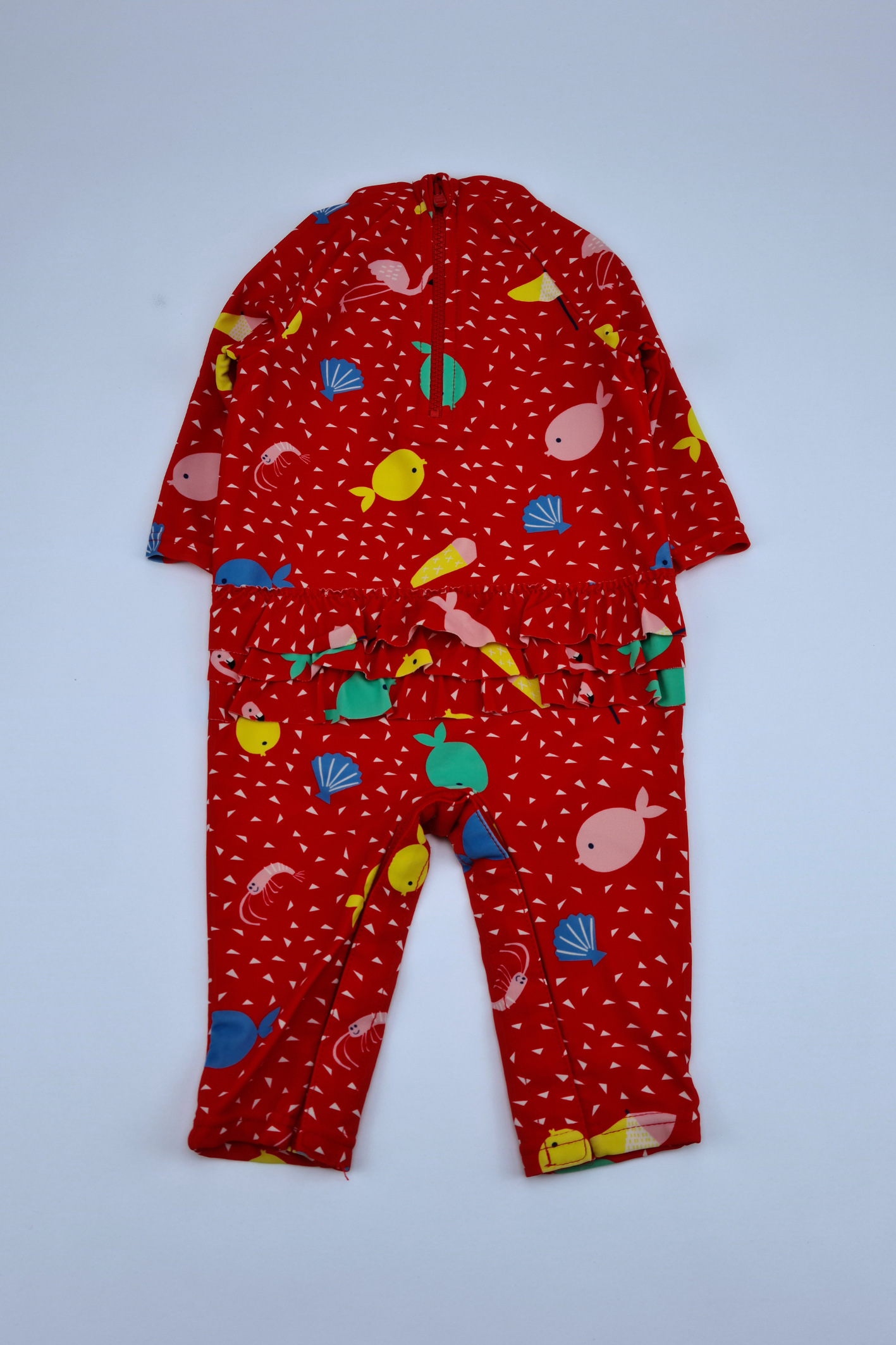 0-3m 2pc Sealife Print Swimsuit and Hat