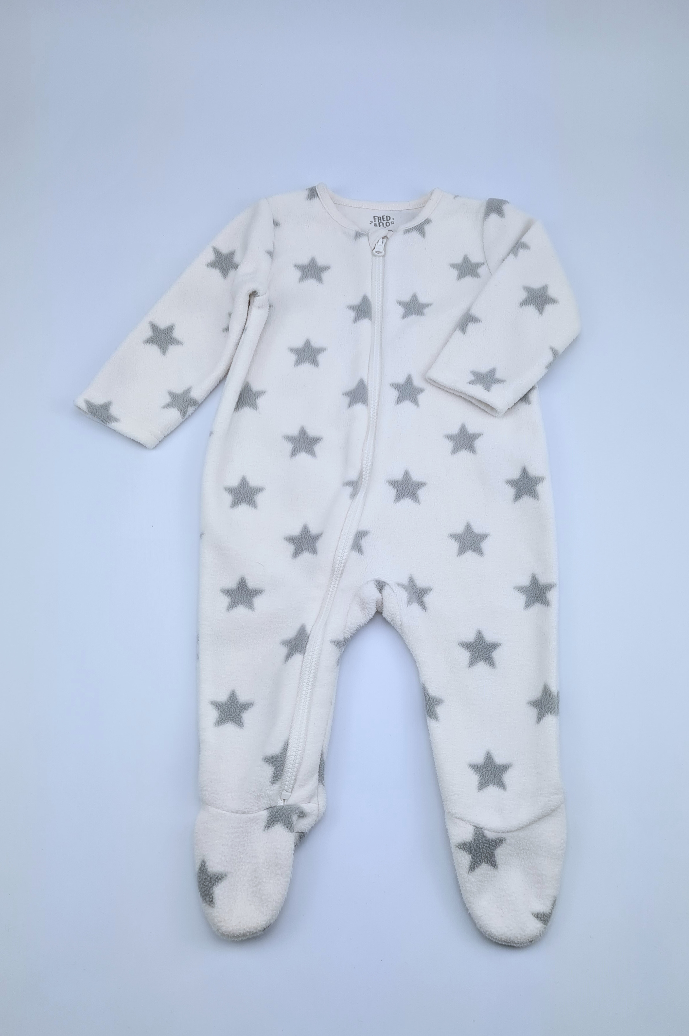 3-6m Star Print Fleece Sleepsuit