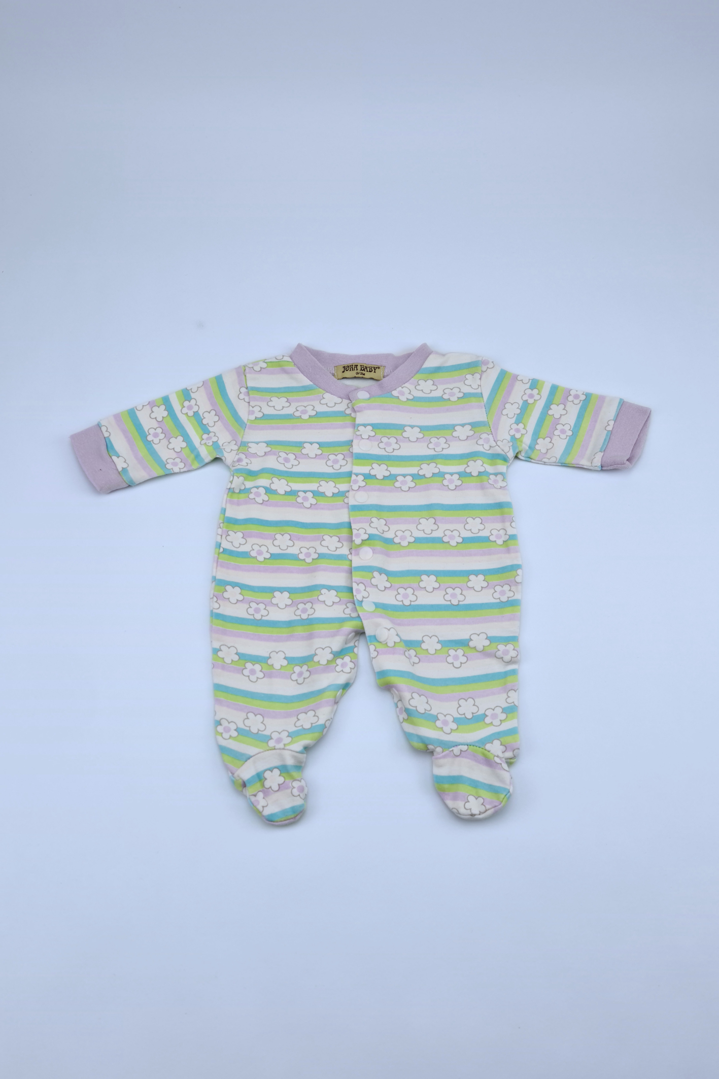 0-3m Stripe Babygrow