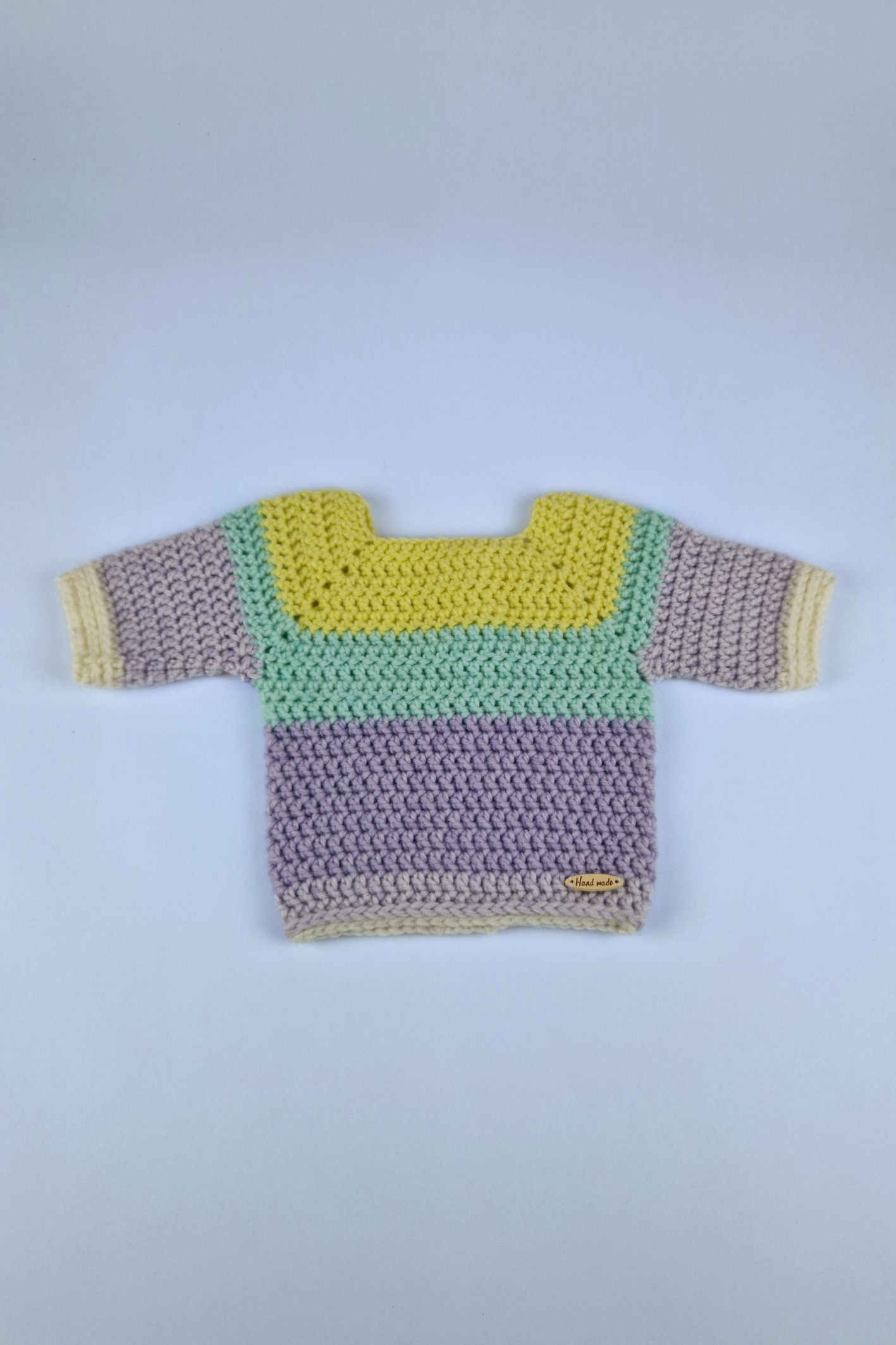 0-3m Crochet Fairy's Colour Block Sweater