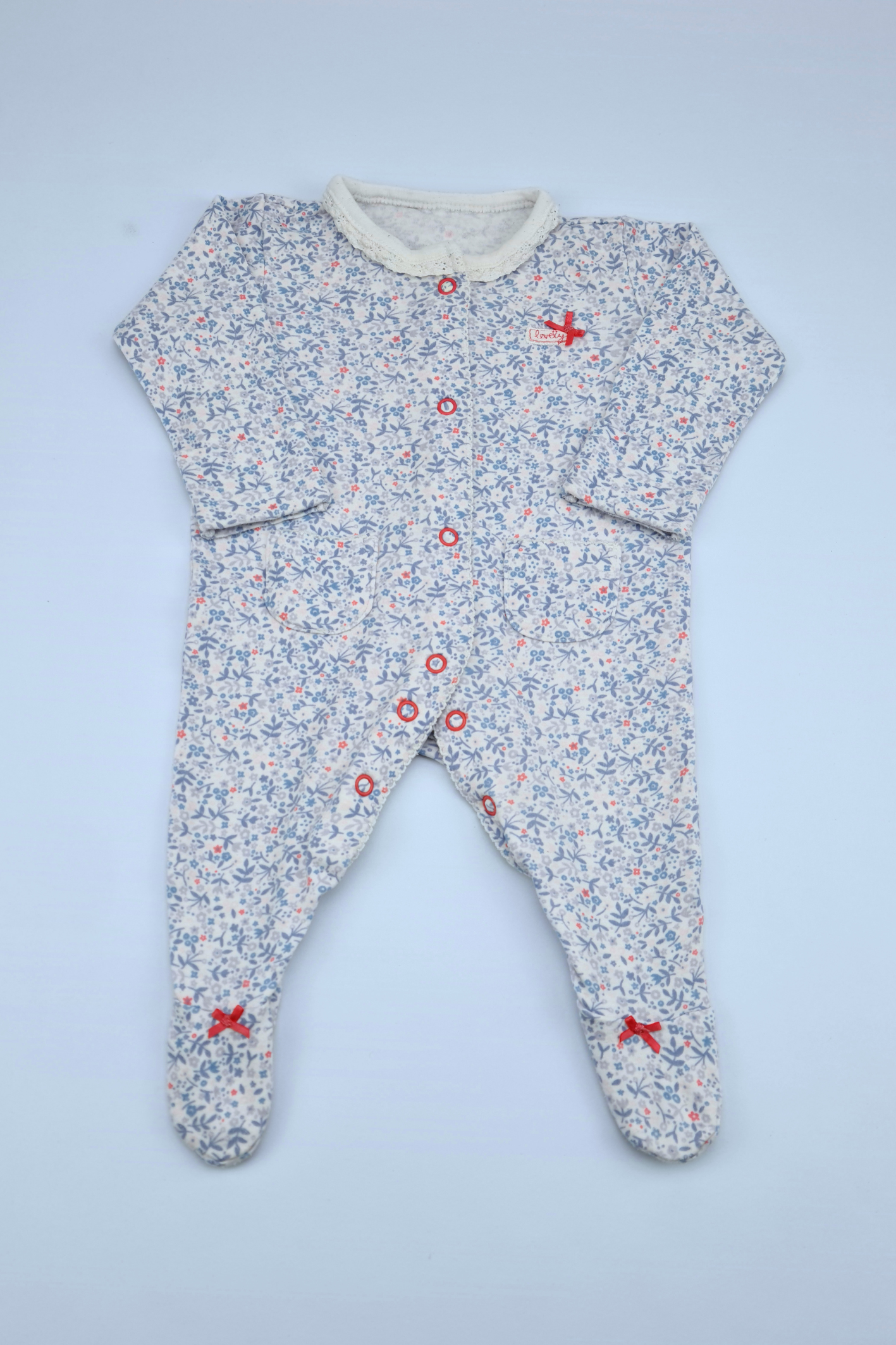0-3m Floral Print Babygrow
