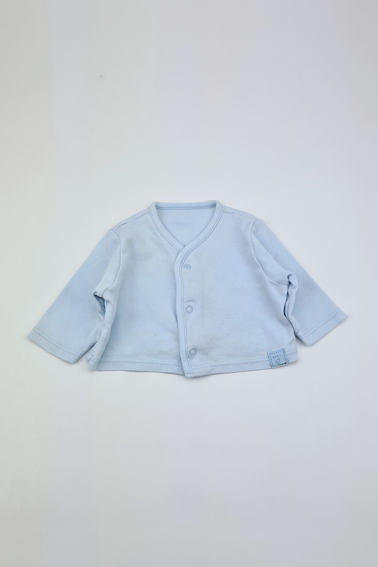 Newborn - Pale Blue Lightweight Jersey Cardigan