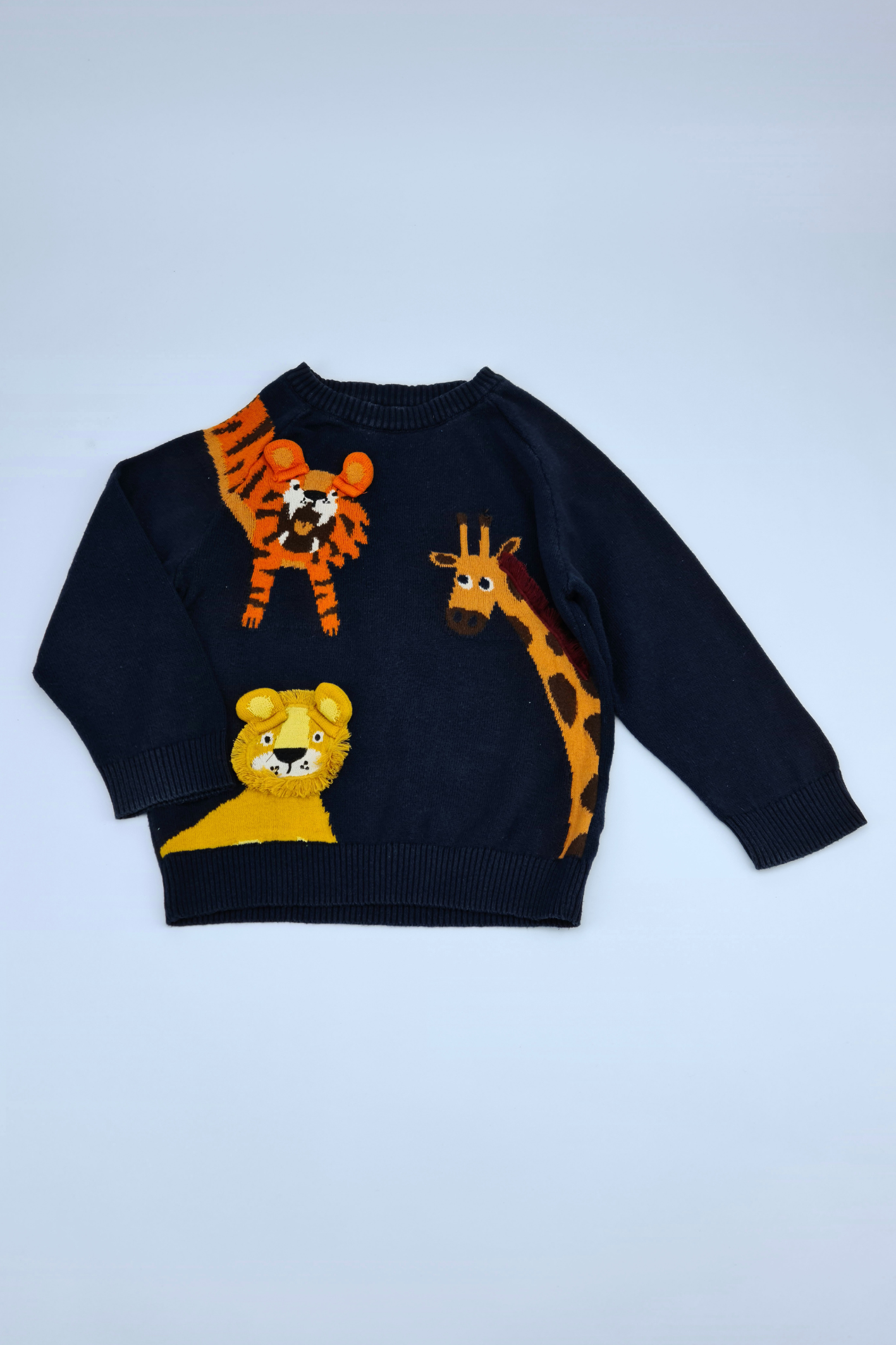 2-3y Navy Blue Safari Character Sweater