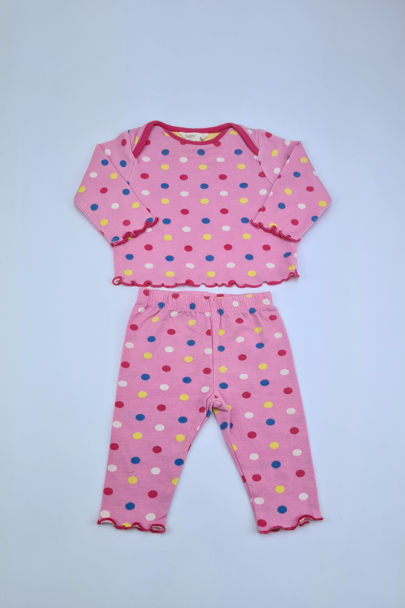 0-3m Spotted Print Pyjama Set