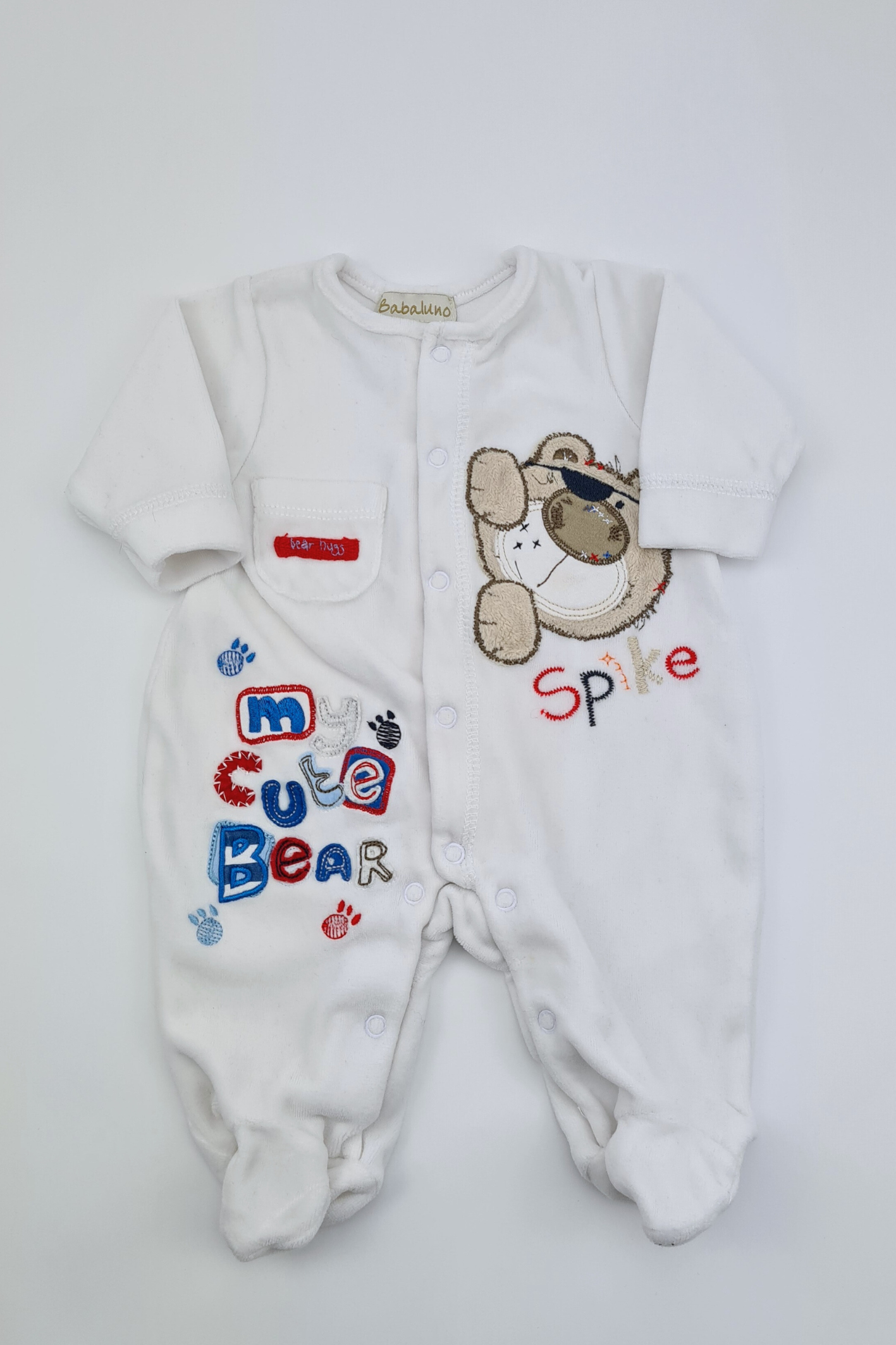 Newborn - 'Cute Bear' Fleece Playsuit (Babaluno)