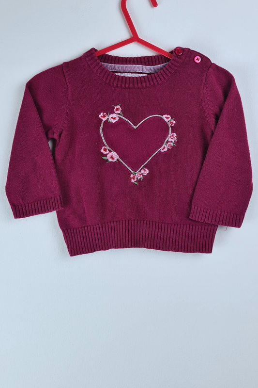 0-3m - Burgundy Sweater 