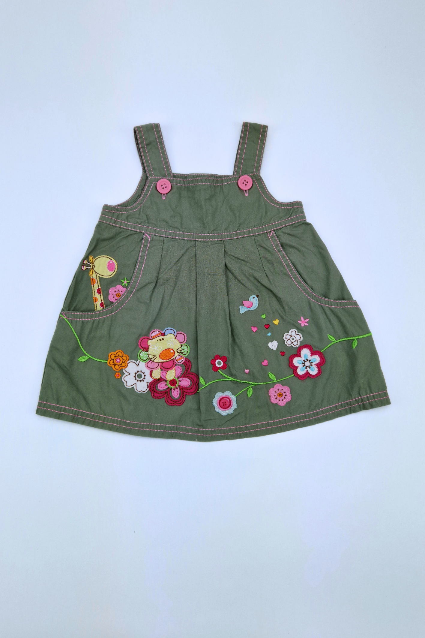 0-3m Floral Applique Jersey Dress