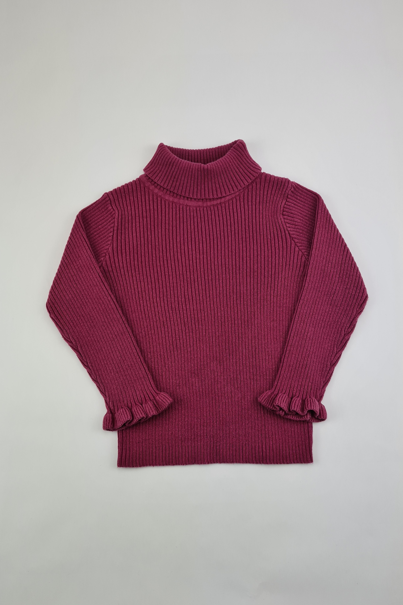 2-3y - Burgundy Frill Sleeved Top