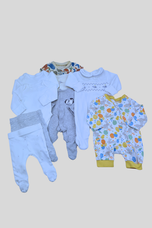 Newborn 9 Item Mixed Brand Clothing Bundle 