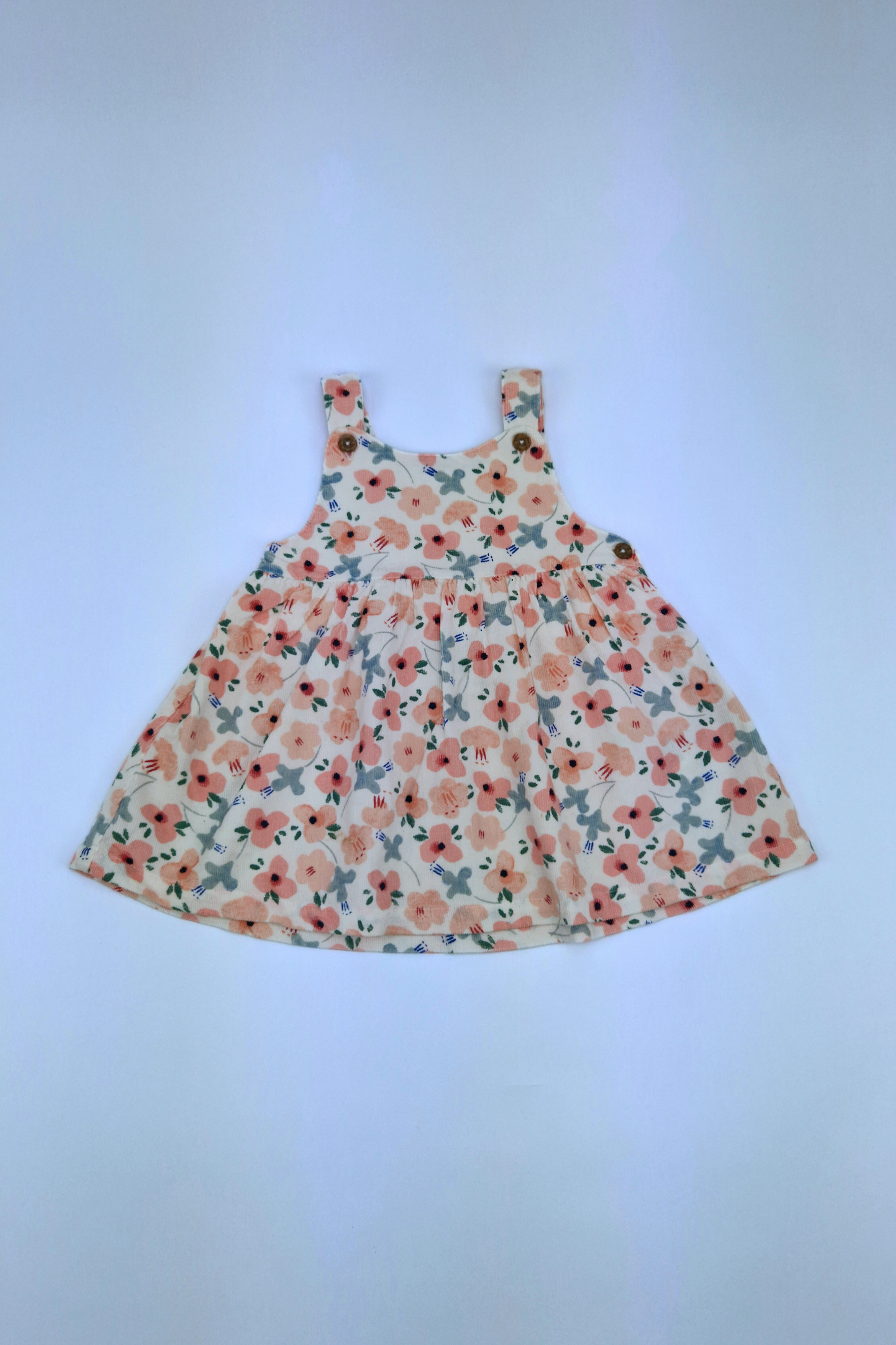 0-3m Floral Print Pinafore Dress