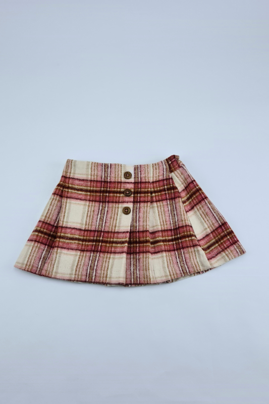 9-12m - Pink Plaid Skirt (Next)