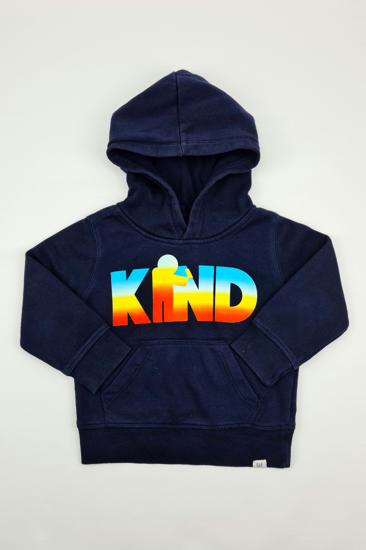 2-3y - Navy 'Kind' Pullover Hoodie (Gap)