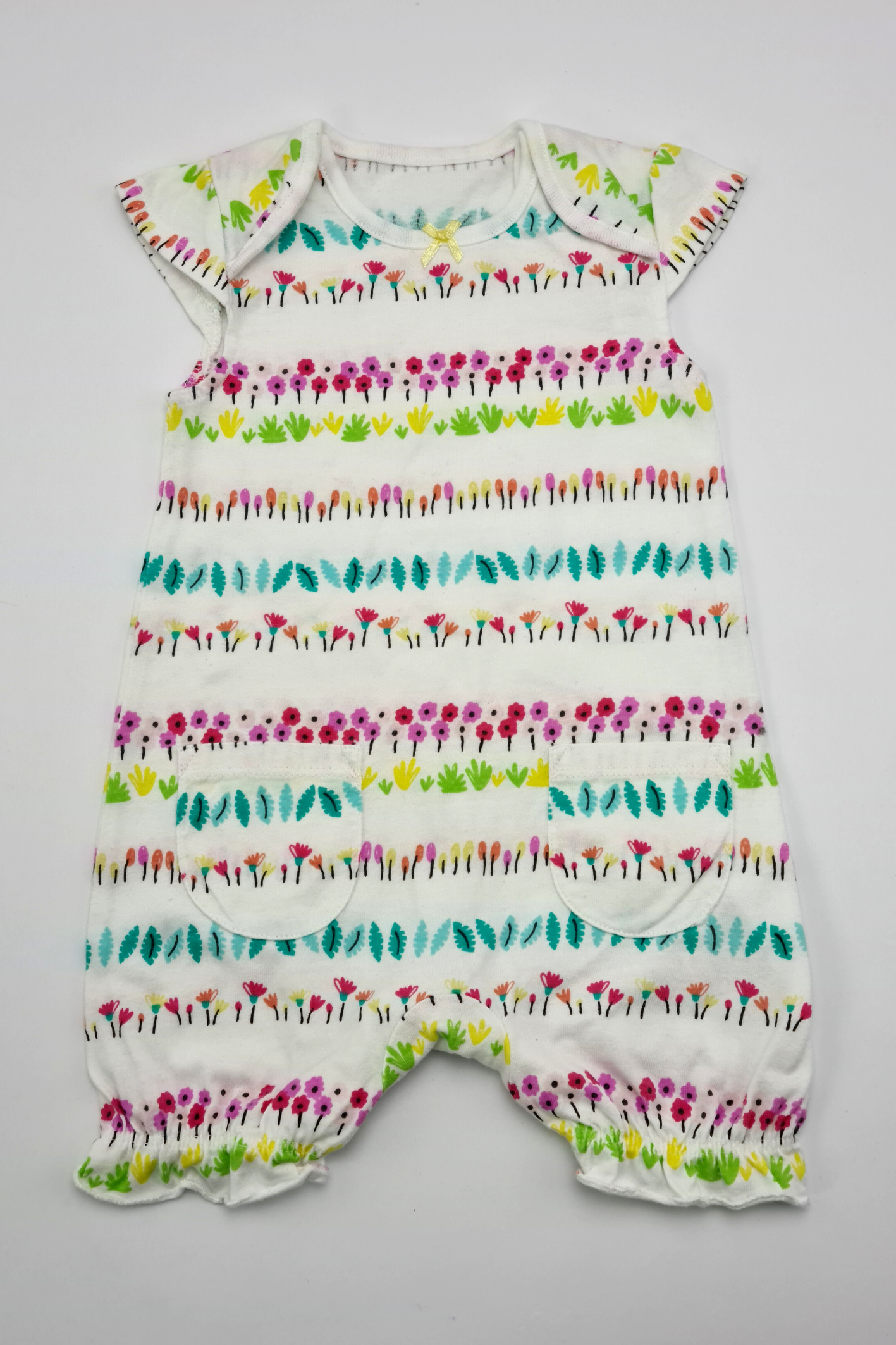 0-3m - Floral Print Romper