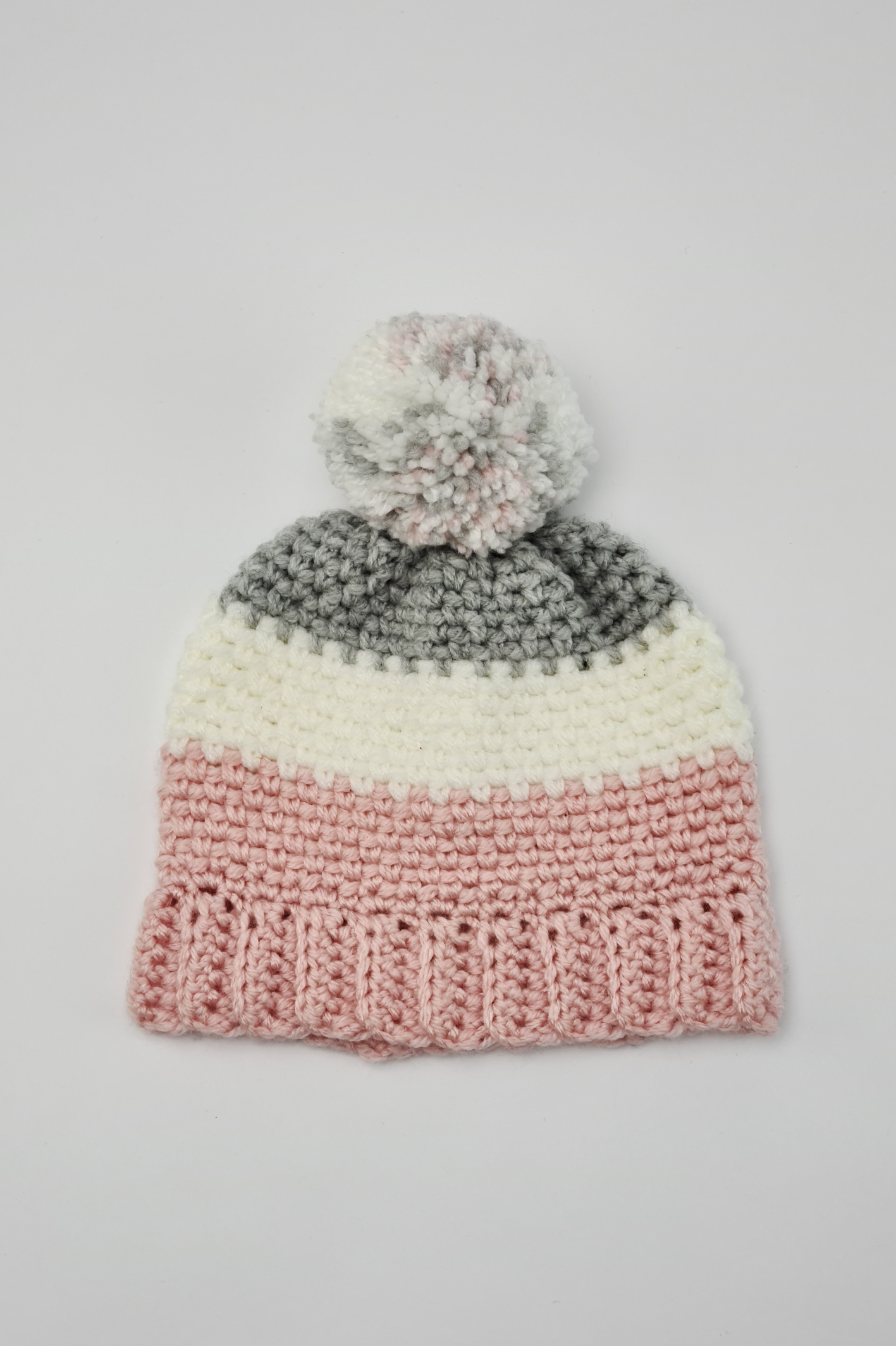 6-9m - Crochet Fairy Pom Pom Beanie