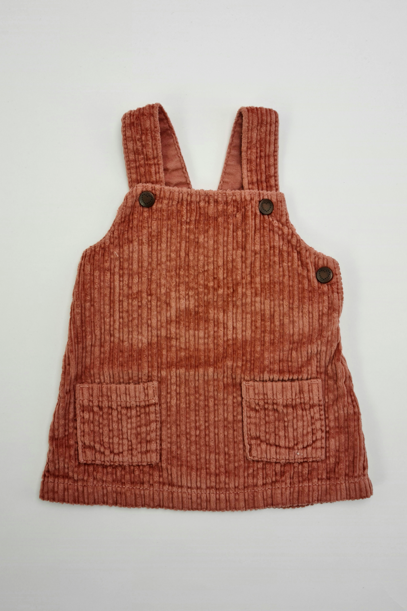 0-3m - Robe chasuble en velours côtelé rose (F&F)