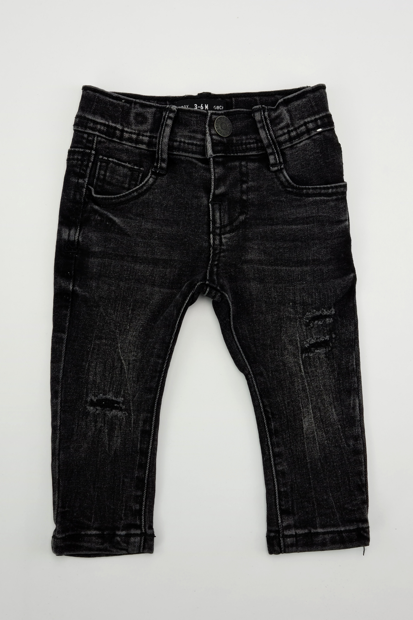 3-6 mois - Jean noir effet vieilli (Denim & Co.)