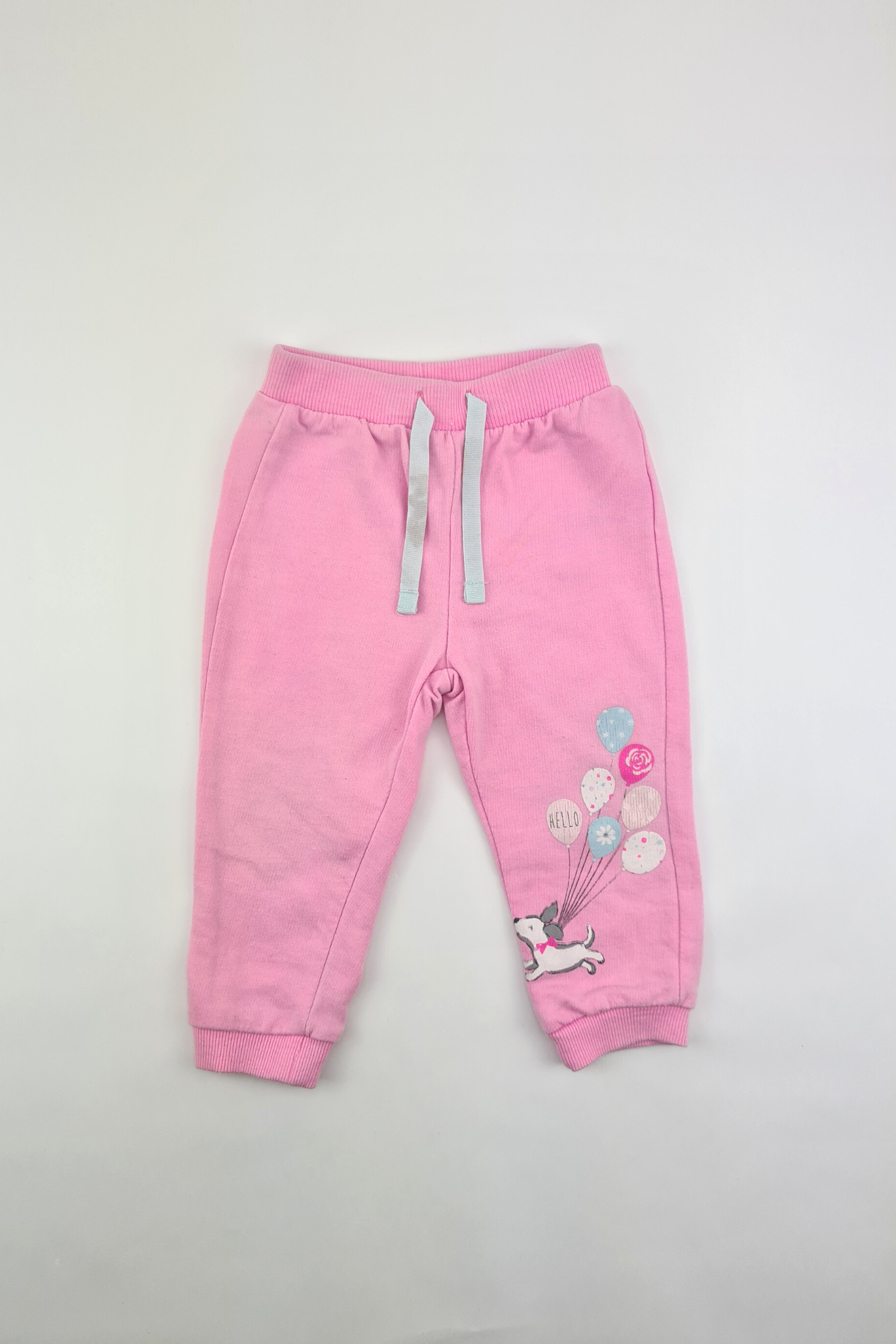 9-12m - 'Hello' Pink Joggers