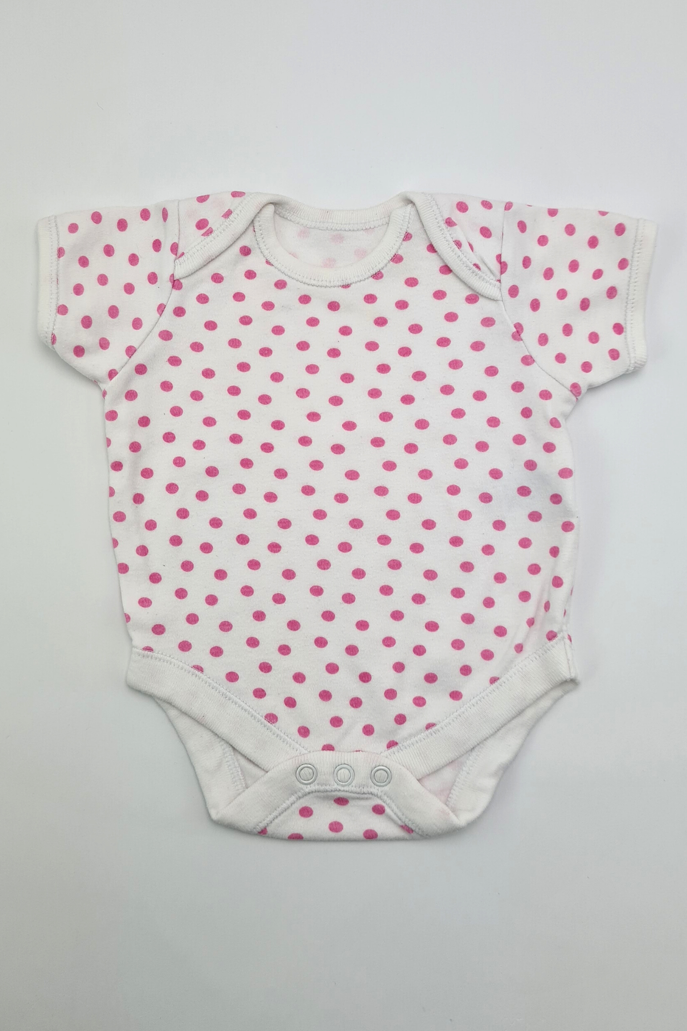 0-3m - 100% Cotton Pink Spot Print Bodysuit