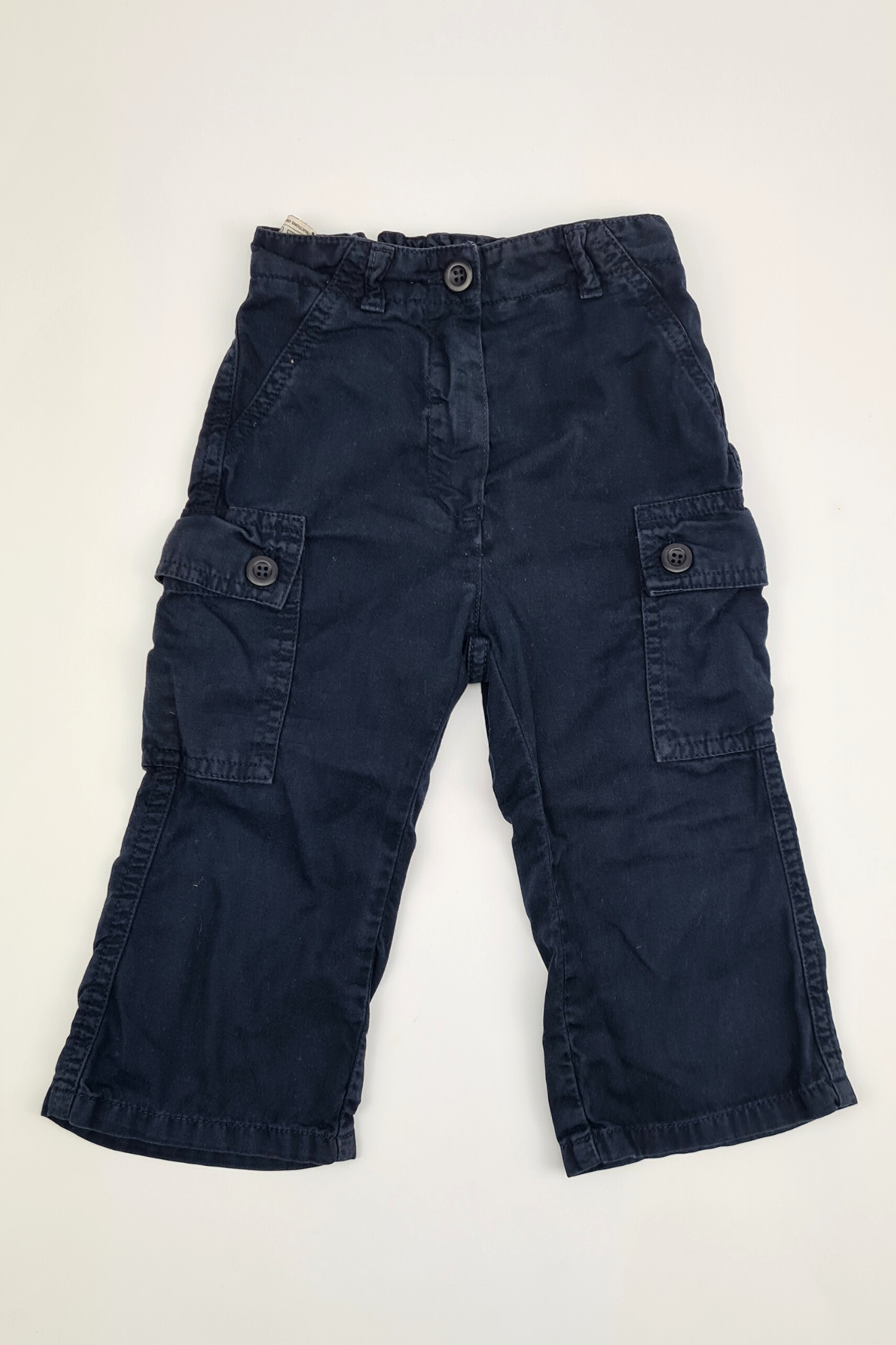 9-12m - Navy Cargo Trousers (Benetton)