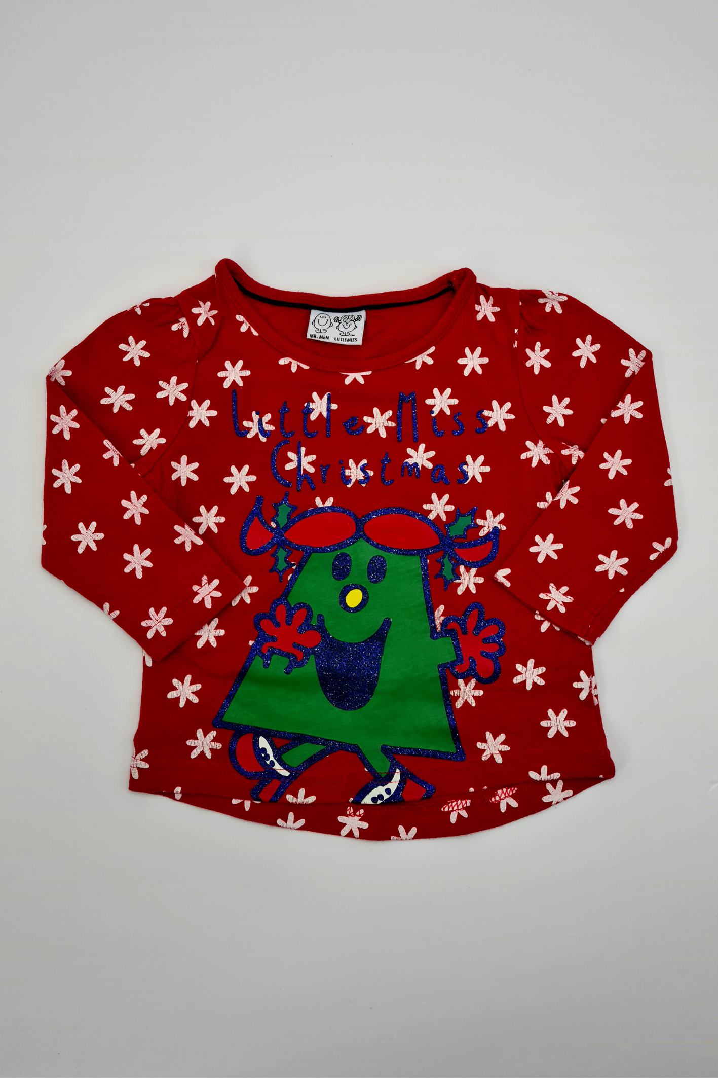 9–12 Monate – T-Shirt „Little Miss Christmas“.