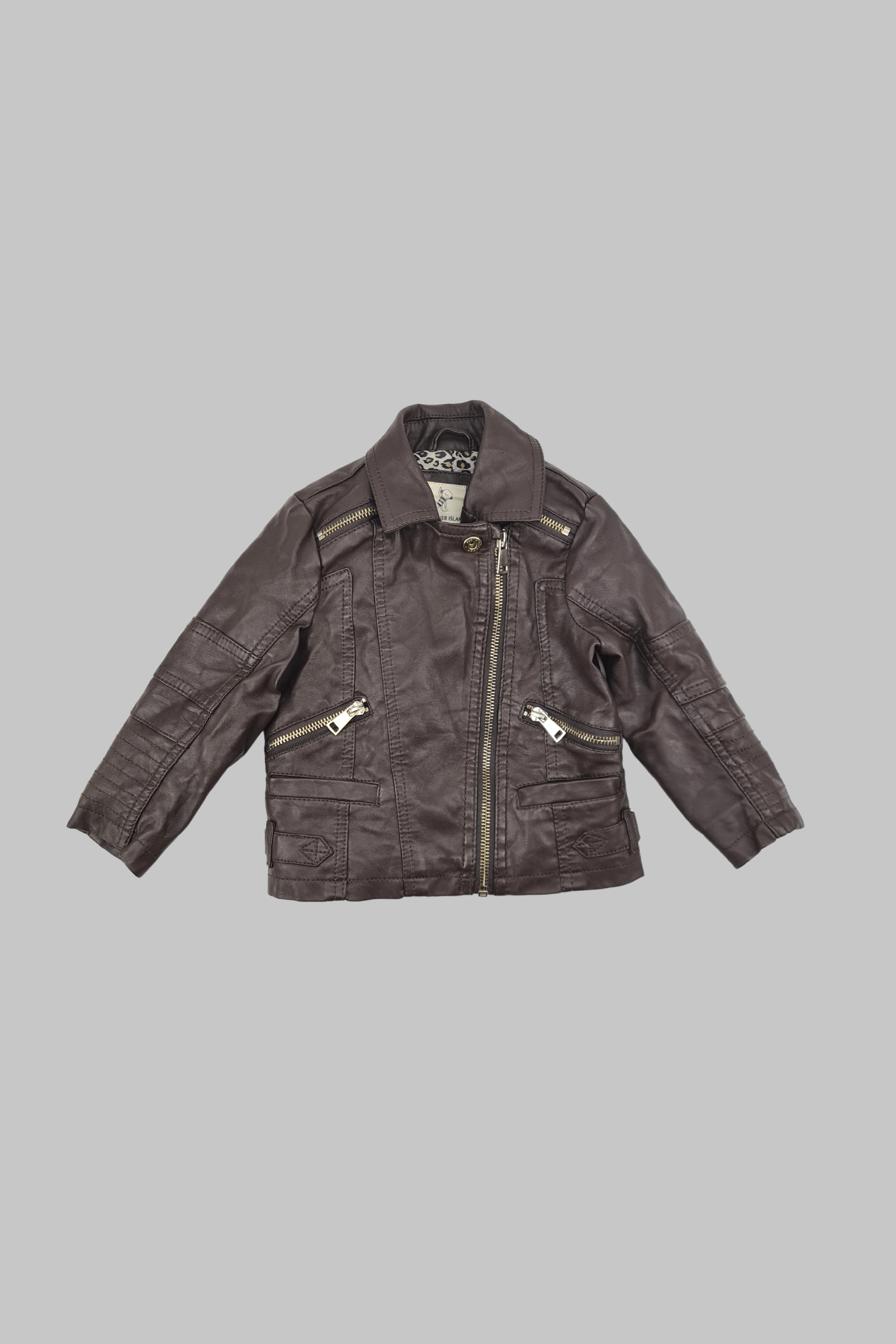 12-18 mois - Veste en simili cuir marron (River Island)